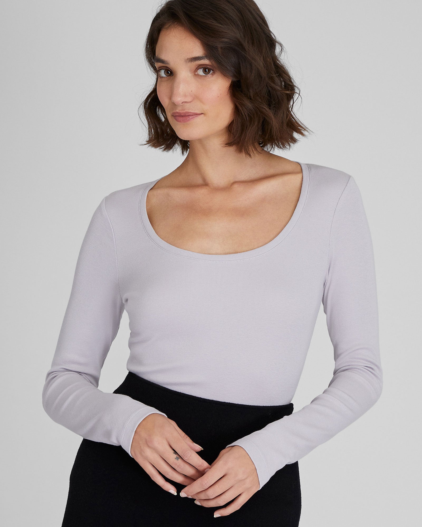 CLUB MONACO - Carolena Scoop Neck Top - Sweet Lilac