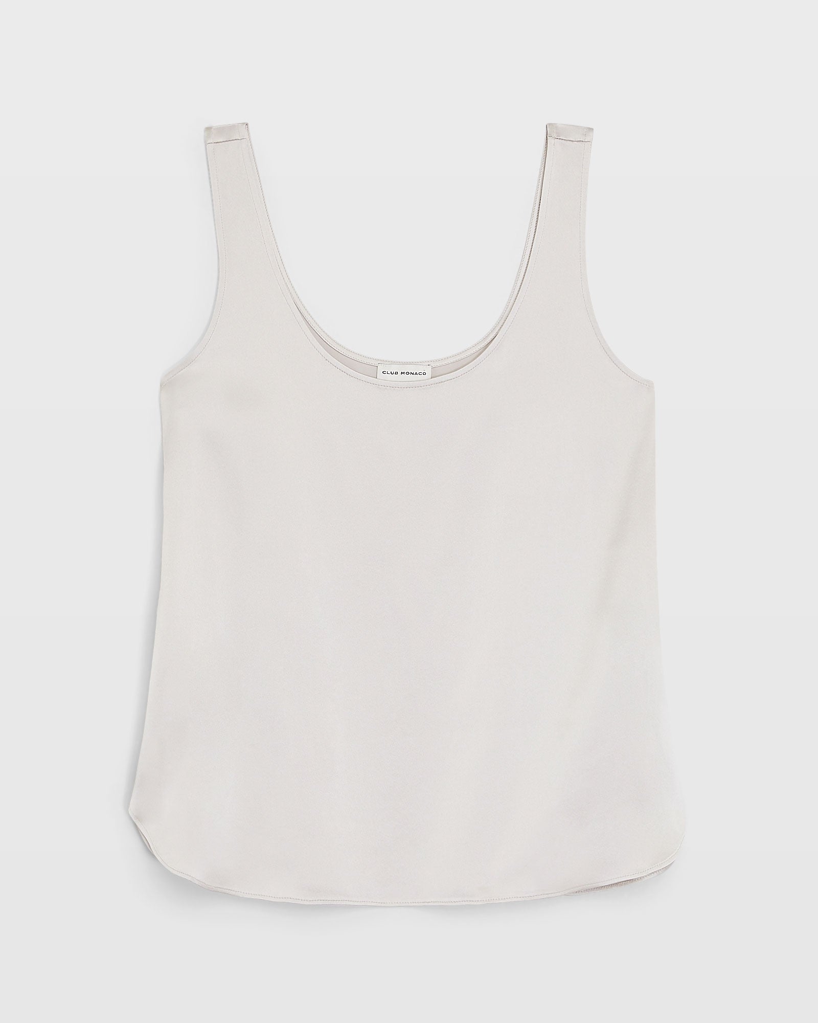 CLUB MONACO - Silk Charmeuse Scoop Neck Tank - Champagne