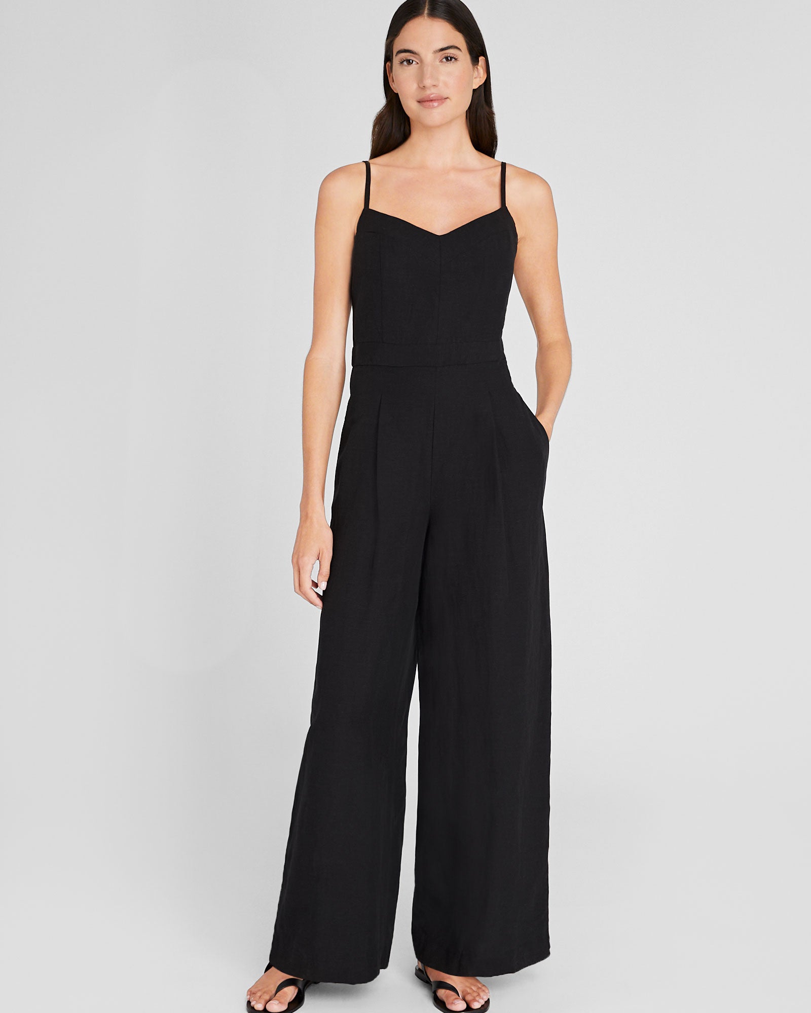 CLUB MONACO - Linen Blend Jumpsuit - Black