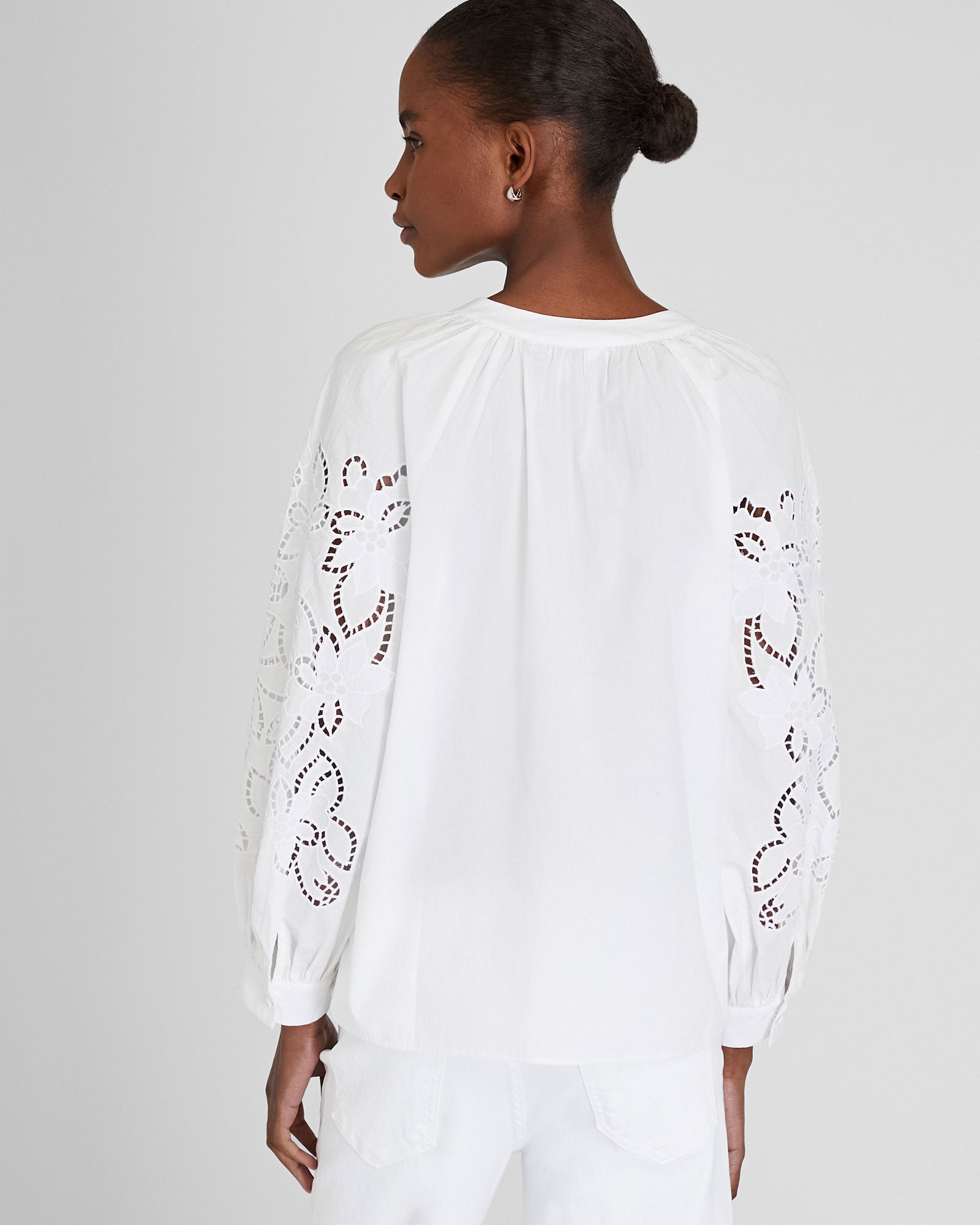 CLUB MONACO - Haut à œillets - Blanc