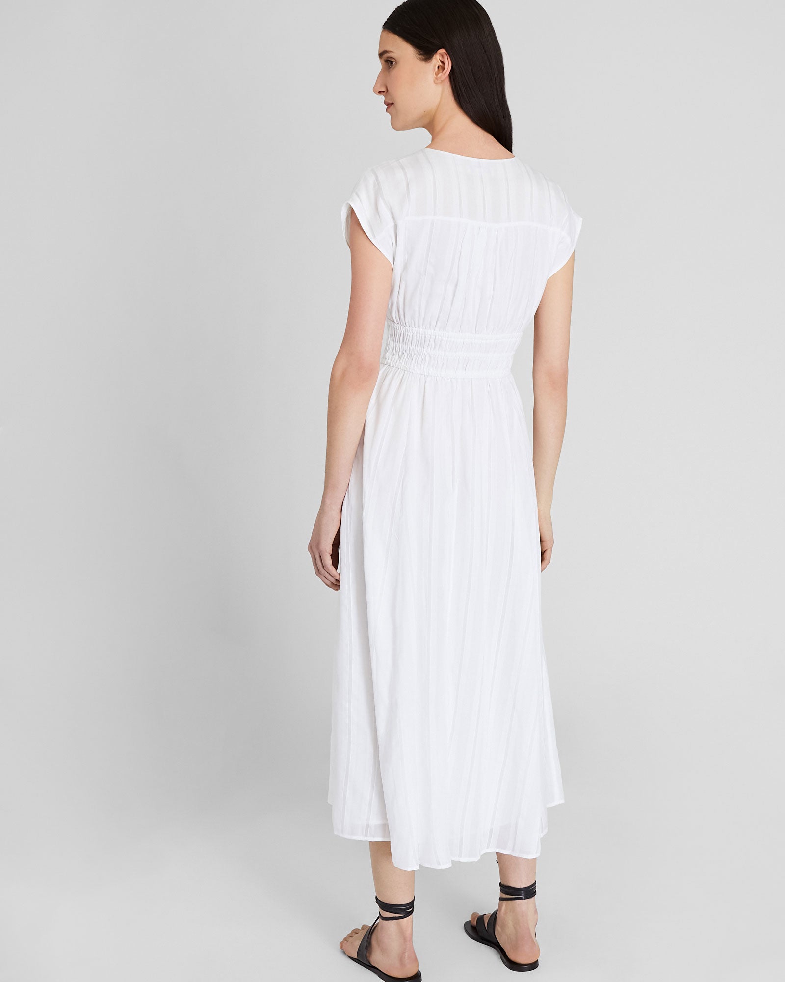 CLUB MONACO - Tie Front Midi Dress - Off White