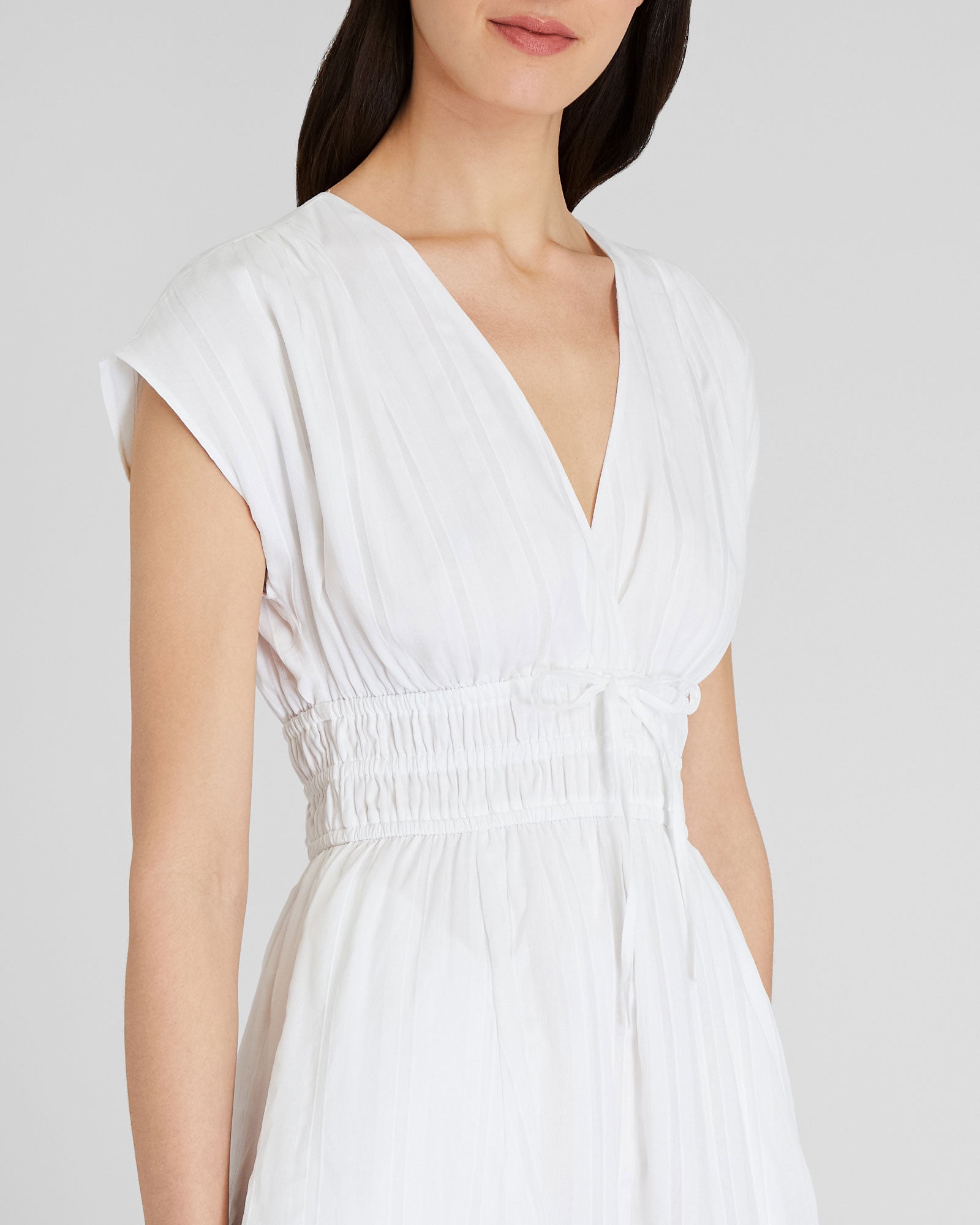 CLUB MONACO - Tie Front Midi Dress - Off White