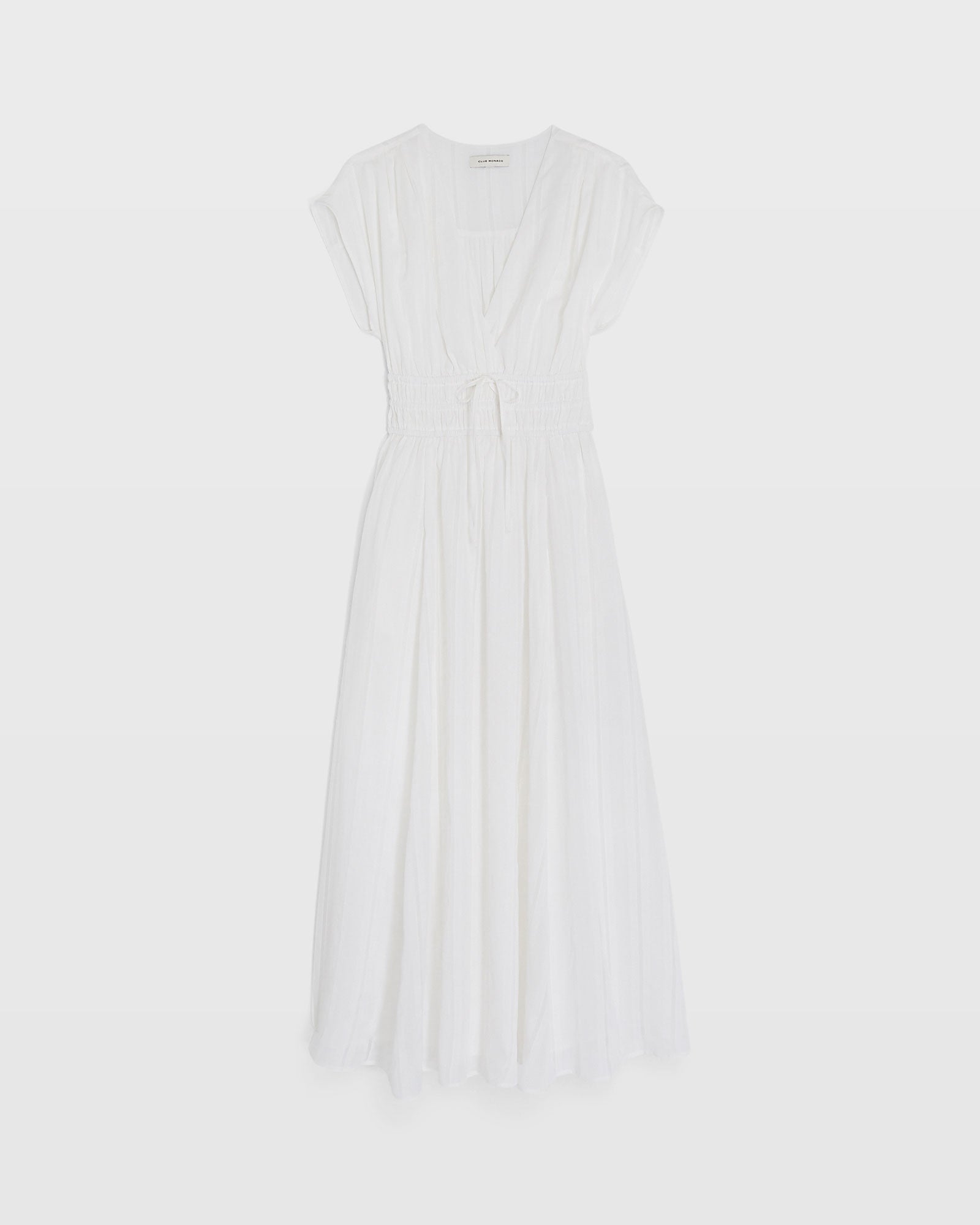 CLUB MONACO - Tie Front Midi Dress - Off White