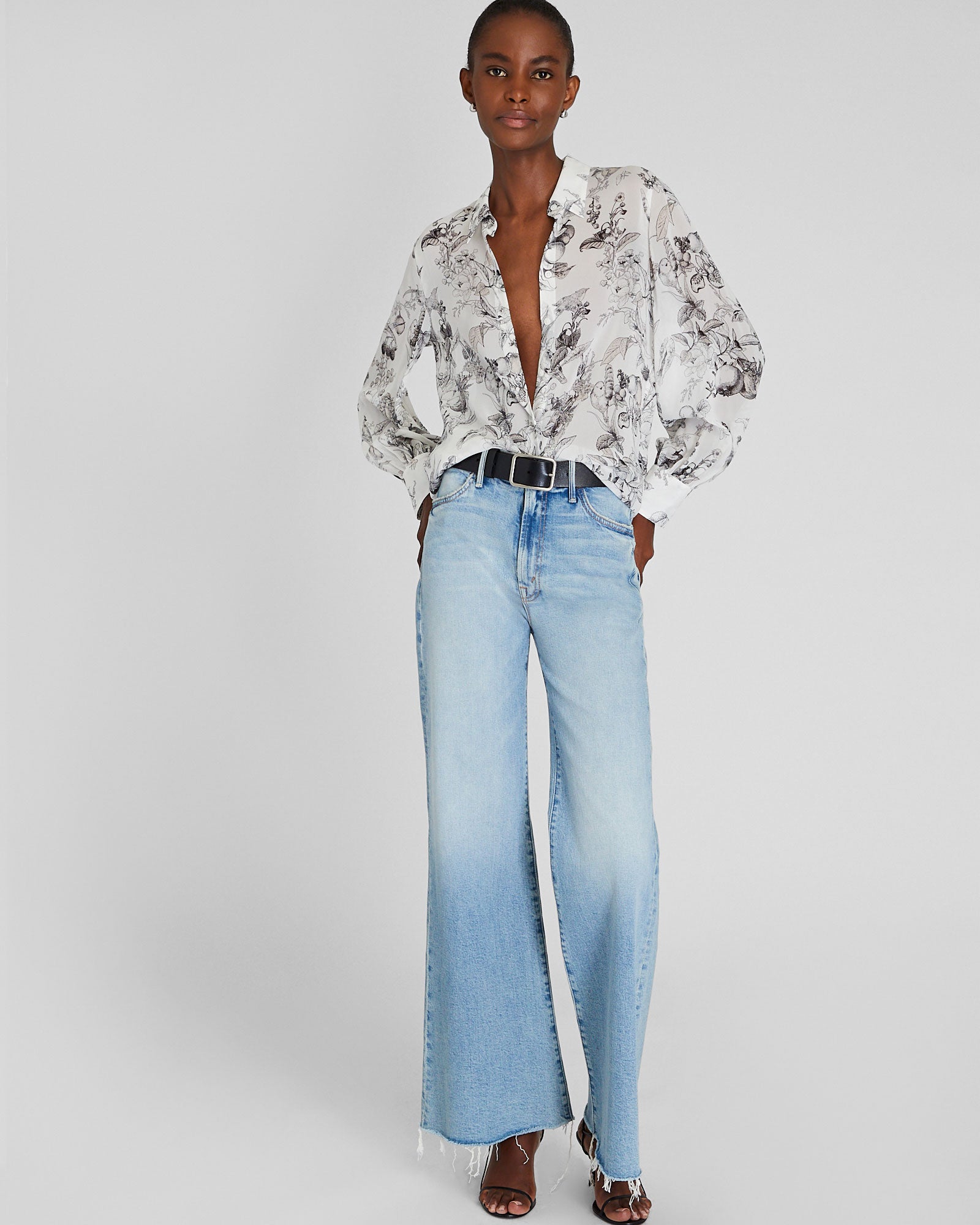 CLUB MONACO - Silk Georgette Shirt - Black