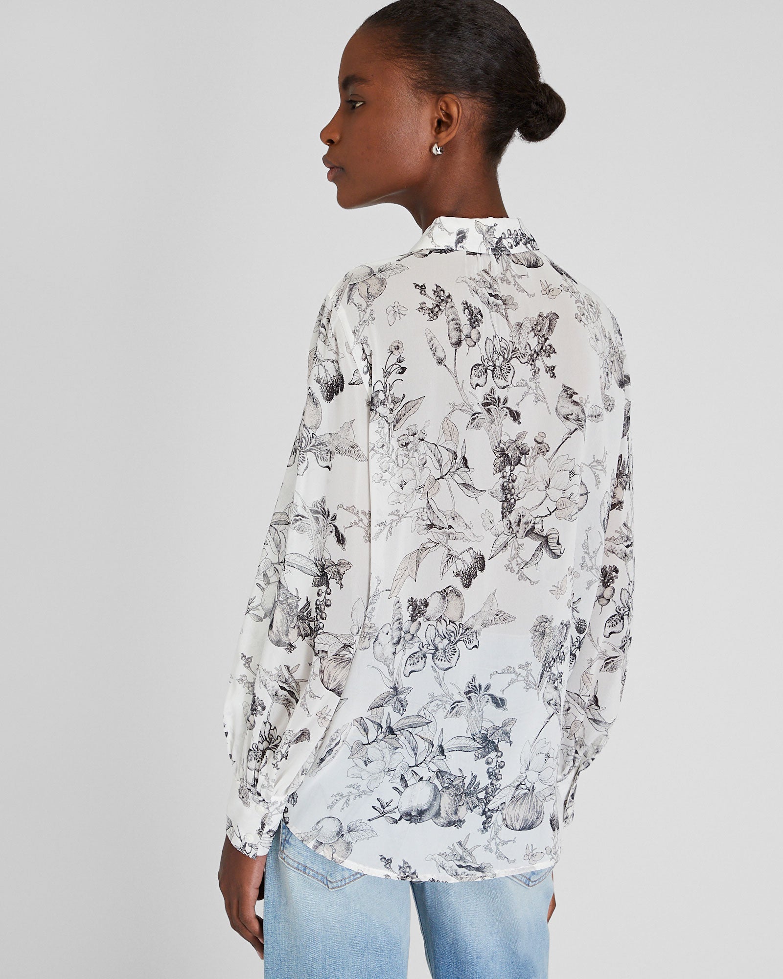 CLUB MONACO - Silk Georgette Shirt - Black