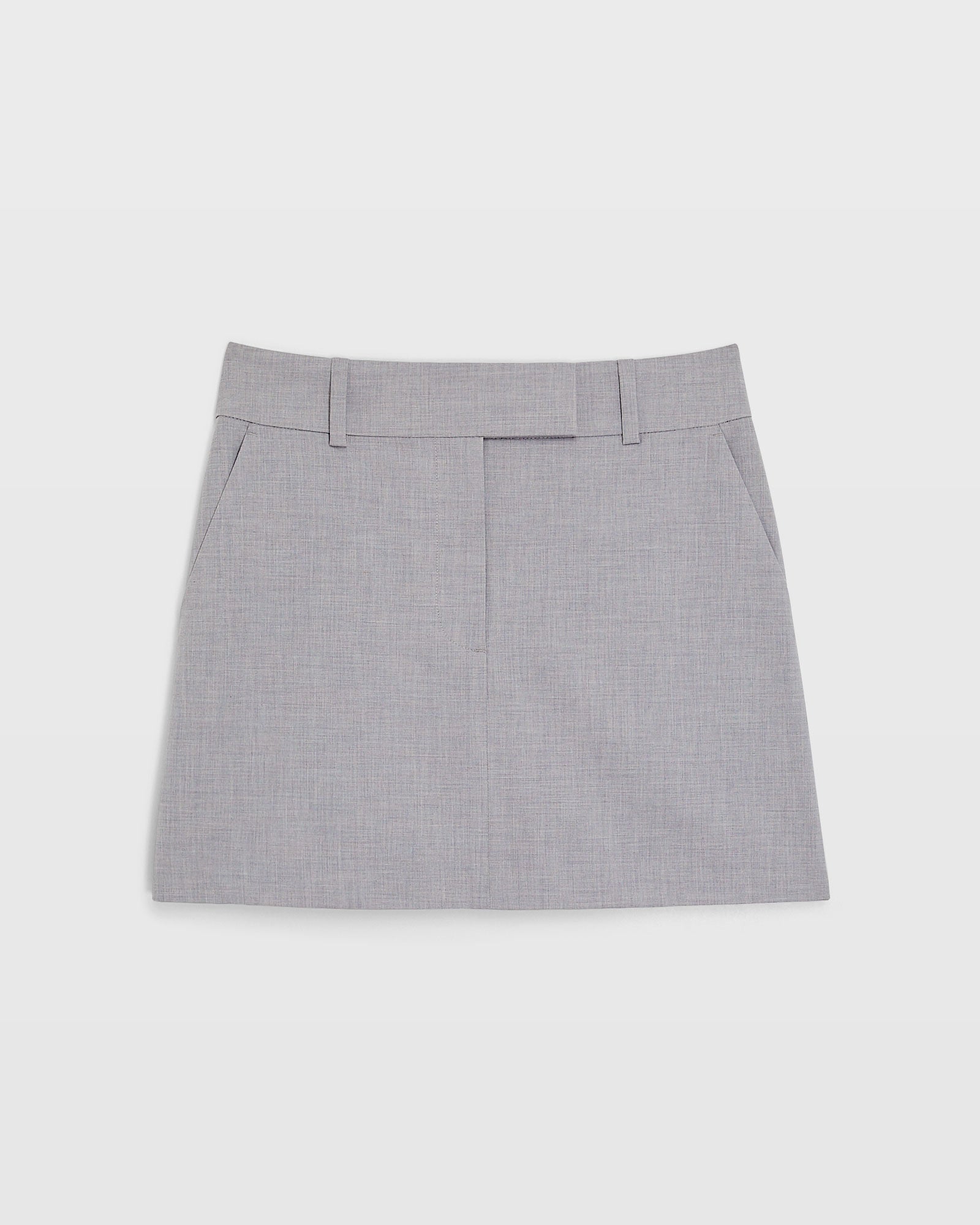 CLUB MONACO - Minijupe en laine légère - Gris Chiné Clair