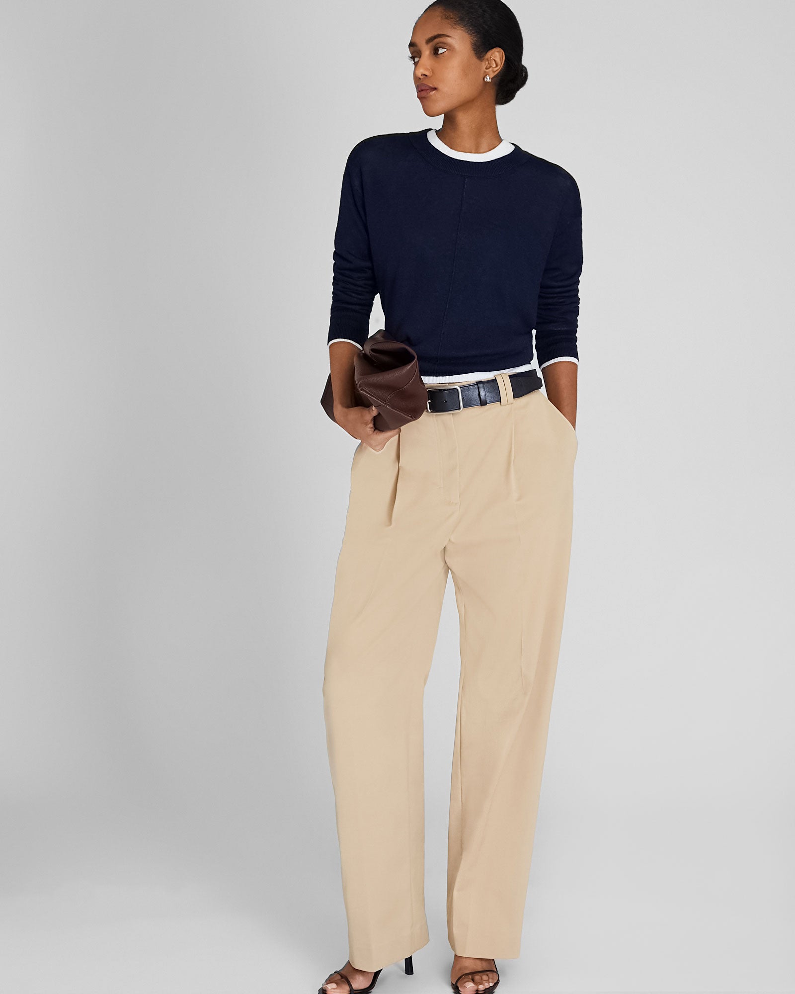CLUB MONACO - Signature Linen Crewneck - Navy