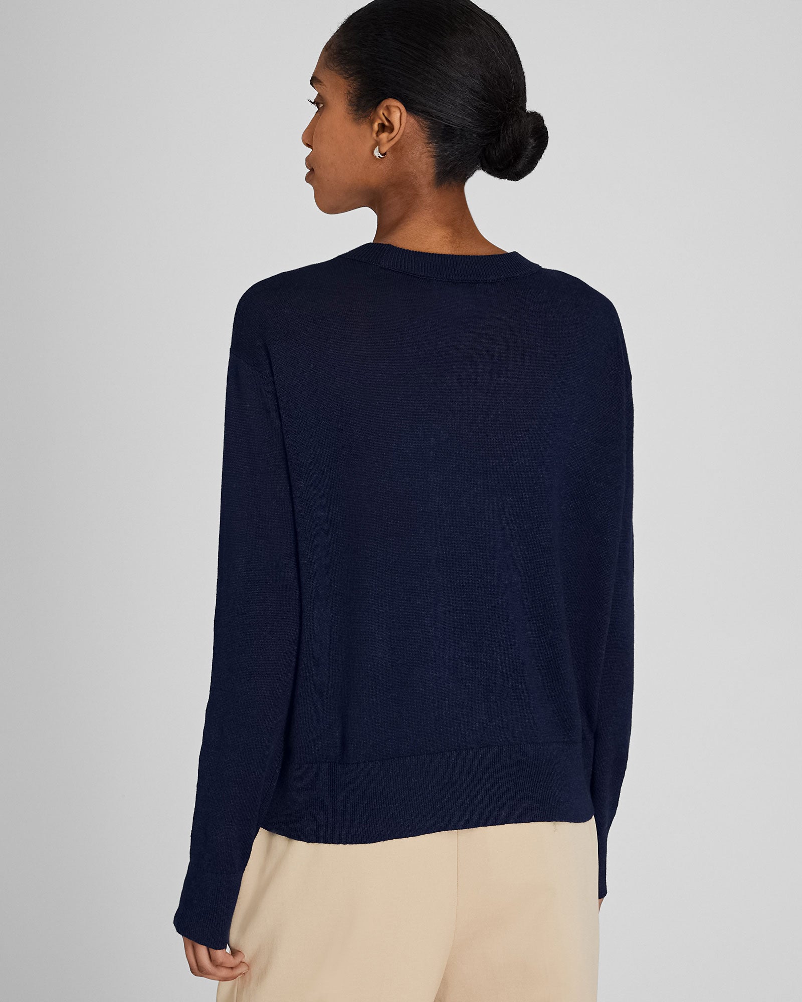 CLUB MONACO - Signature Linen Crewneck - Navy