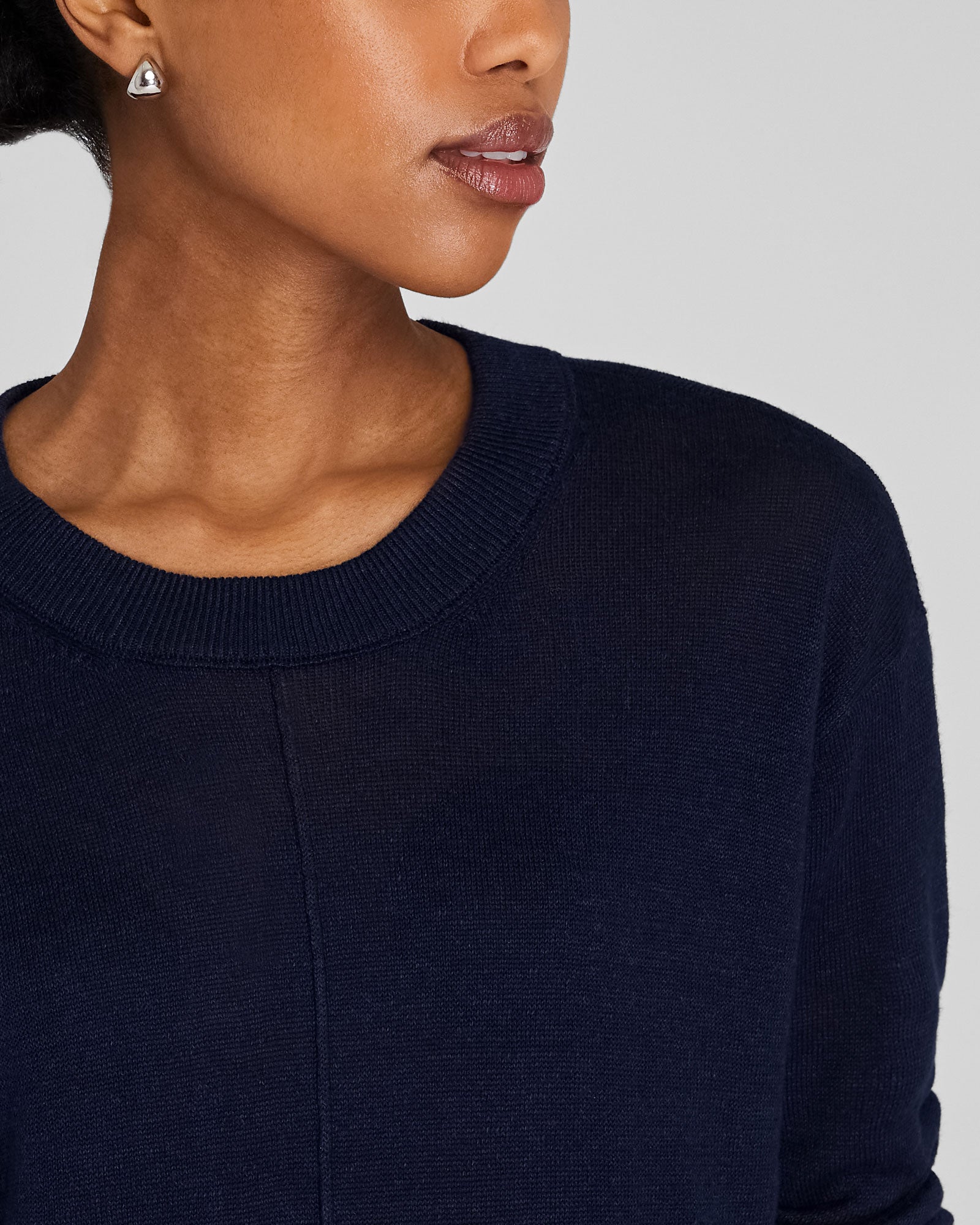 CLUB MONACO - Signature Linen Crewneck - Navy