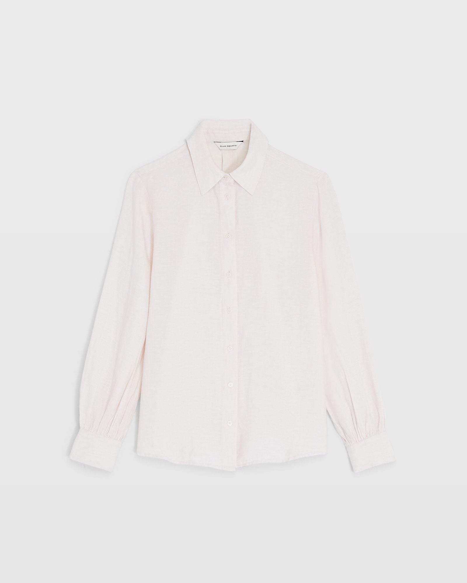 CLUB MONACO - Linen Blouson Sleeve Top - Light Peach
