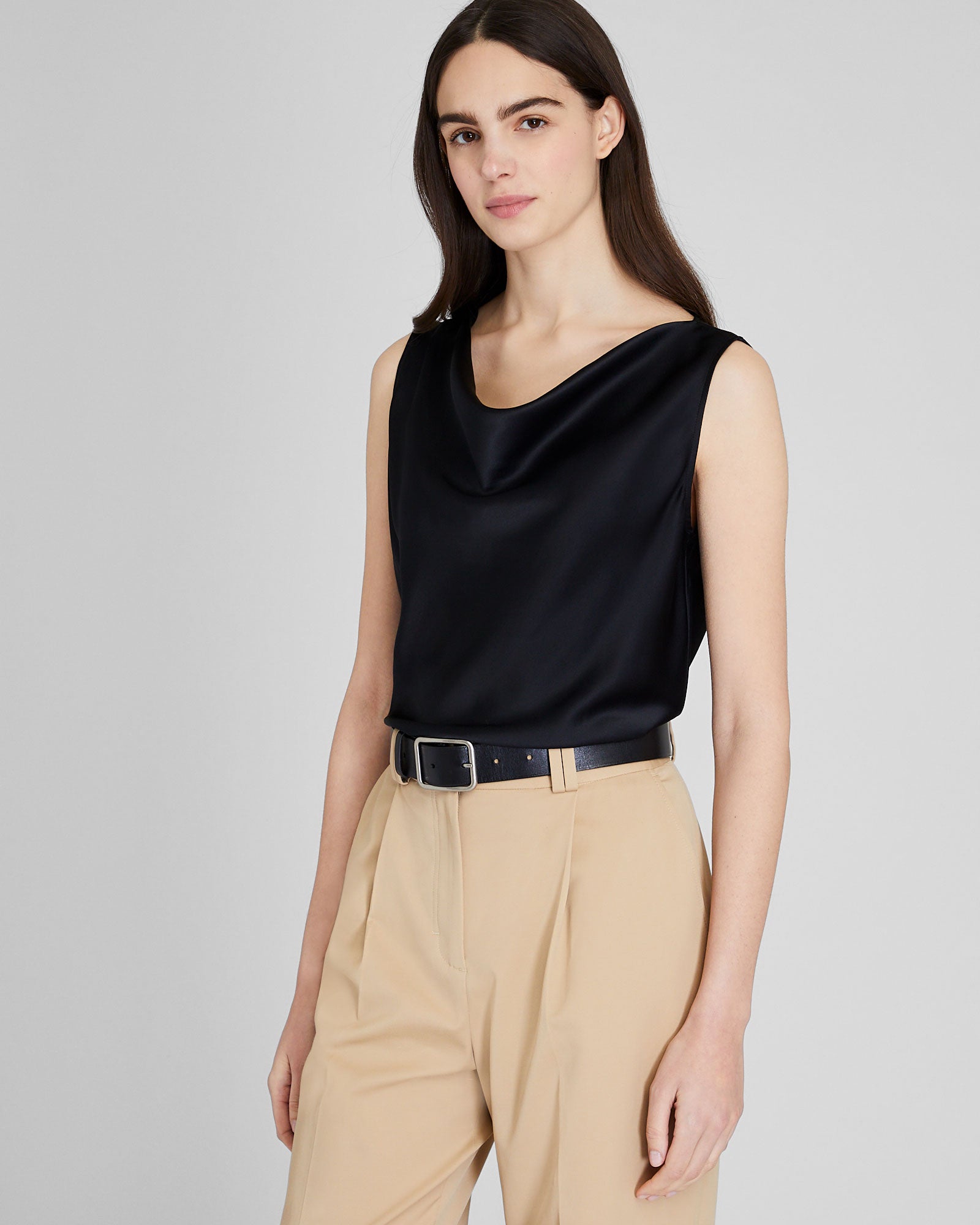 CLUB MONACO - Chemise en soie charmeuse - Noir