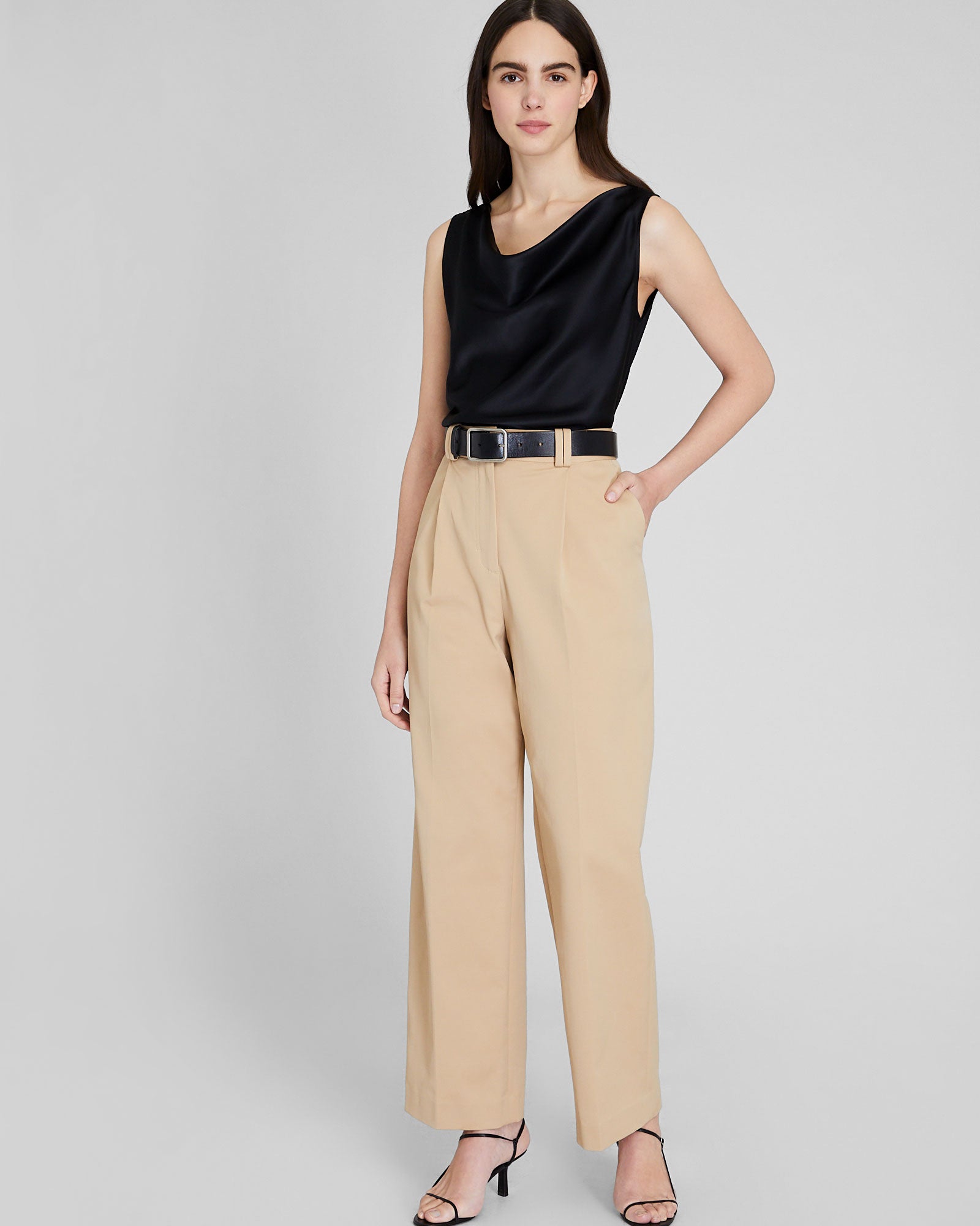 CLUB MONACO - Chemise en soie charmeuse - Noir