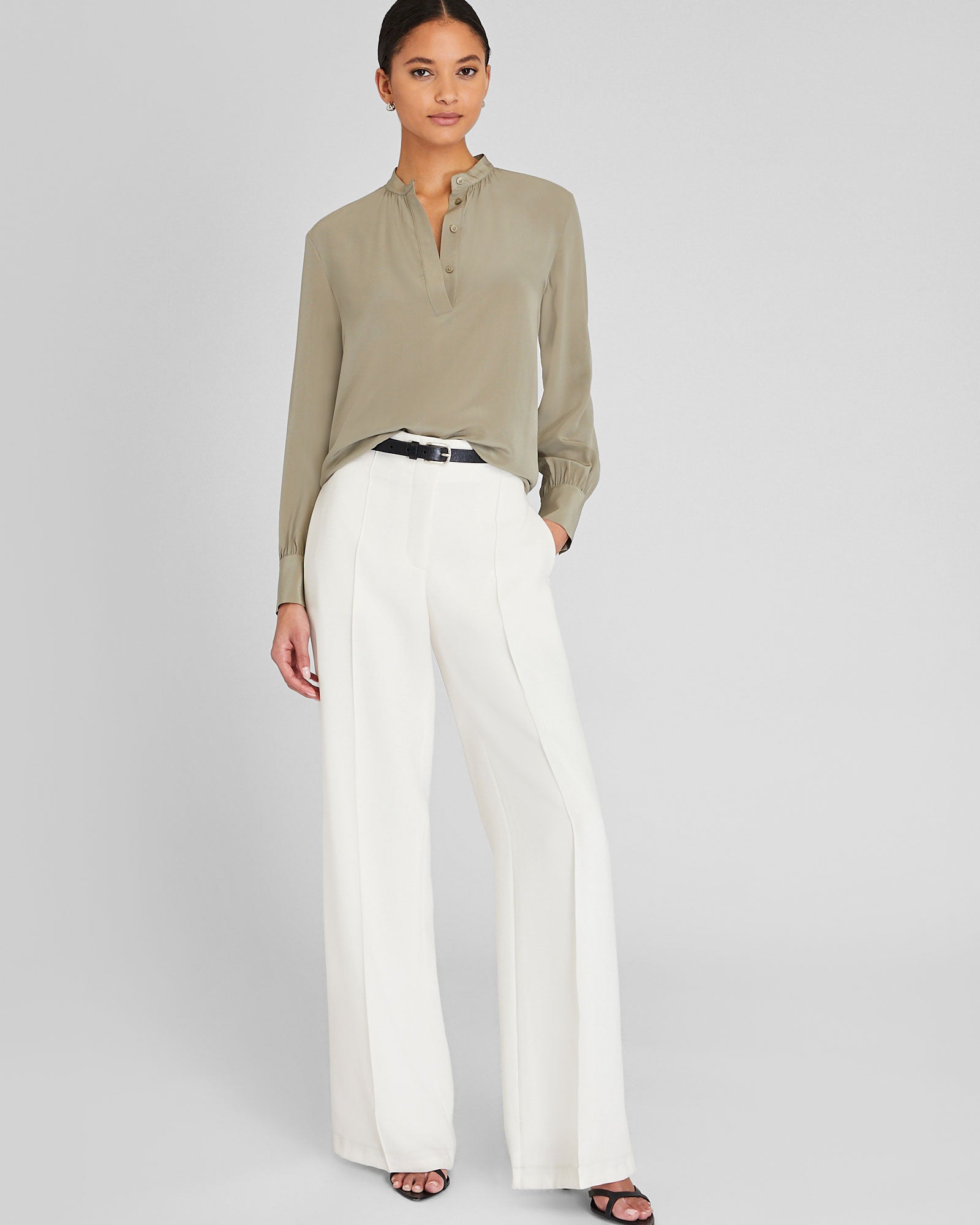 CLUB MONACO - CHEMISE EN SOIE À ENFILER - Chêne