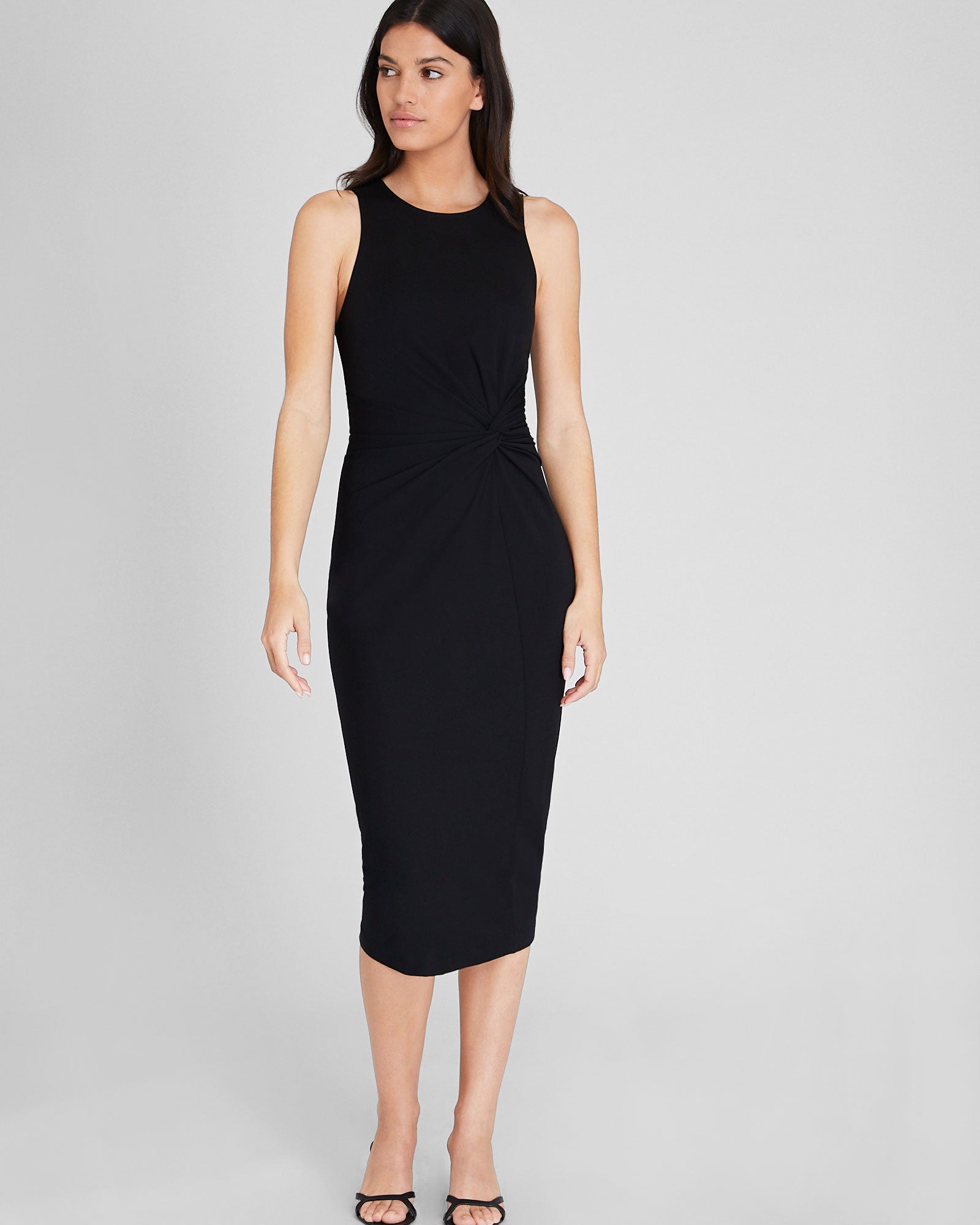 CLUB MONACO - Robe en jersey nouée sur le devant - Noir