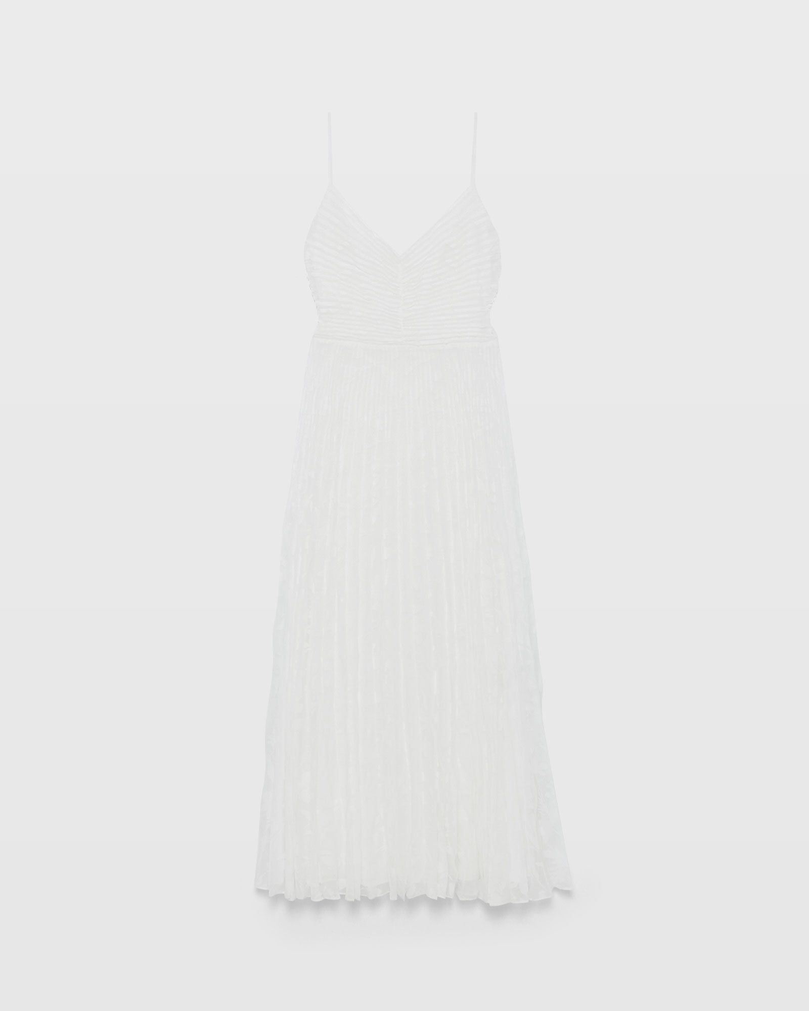 CLUB MONACO - Jacquard Strappy Pleated Midi Dress - Off White