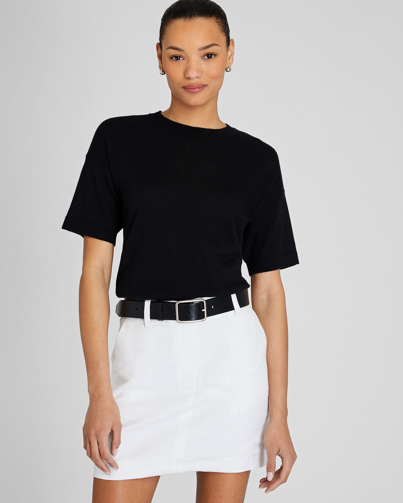 CLUB MONACO - Short Sleeve Cashmere Sweater - Black