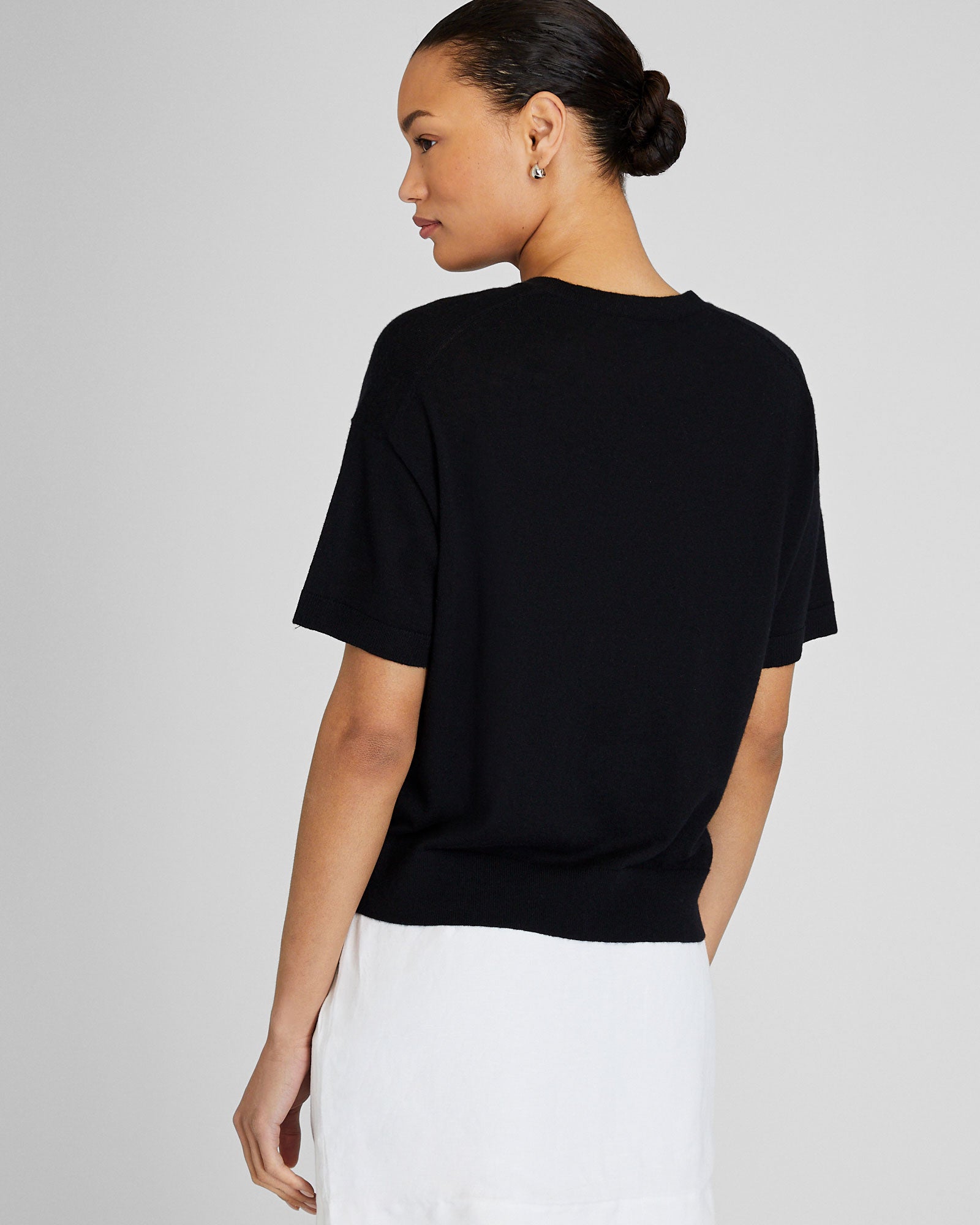 CLUB MONACO - Short Sleeve Cashmere Sweater - Black