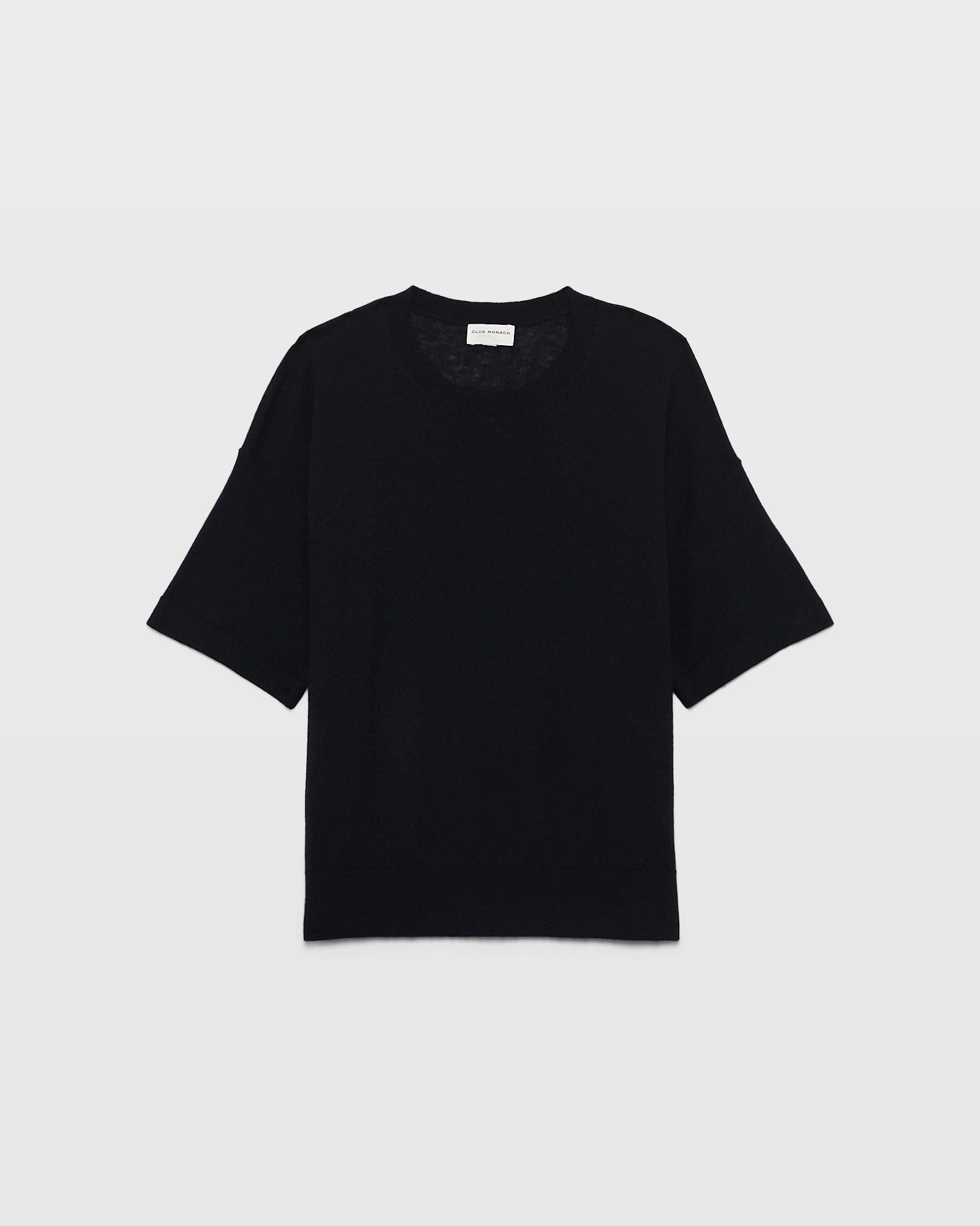 CLUB MONACO - Short Sleeve Cashmere Sweater - Black