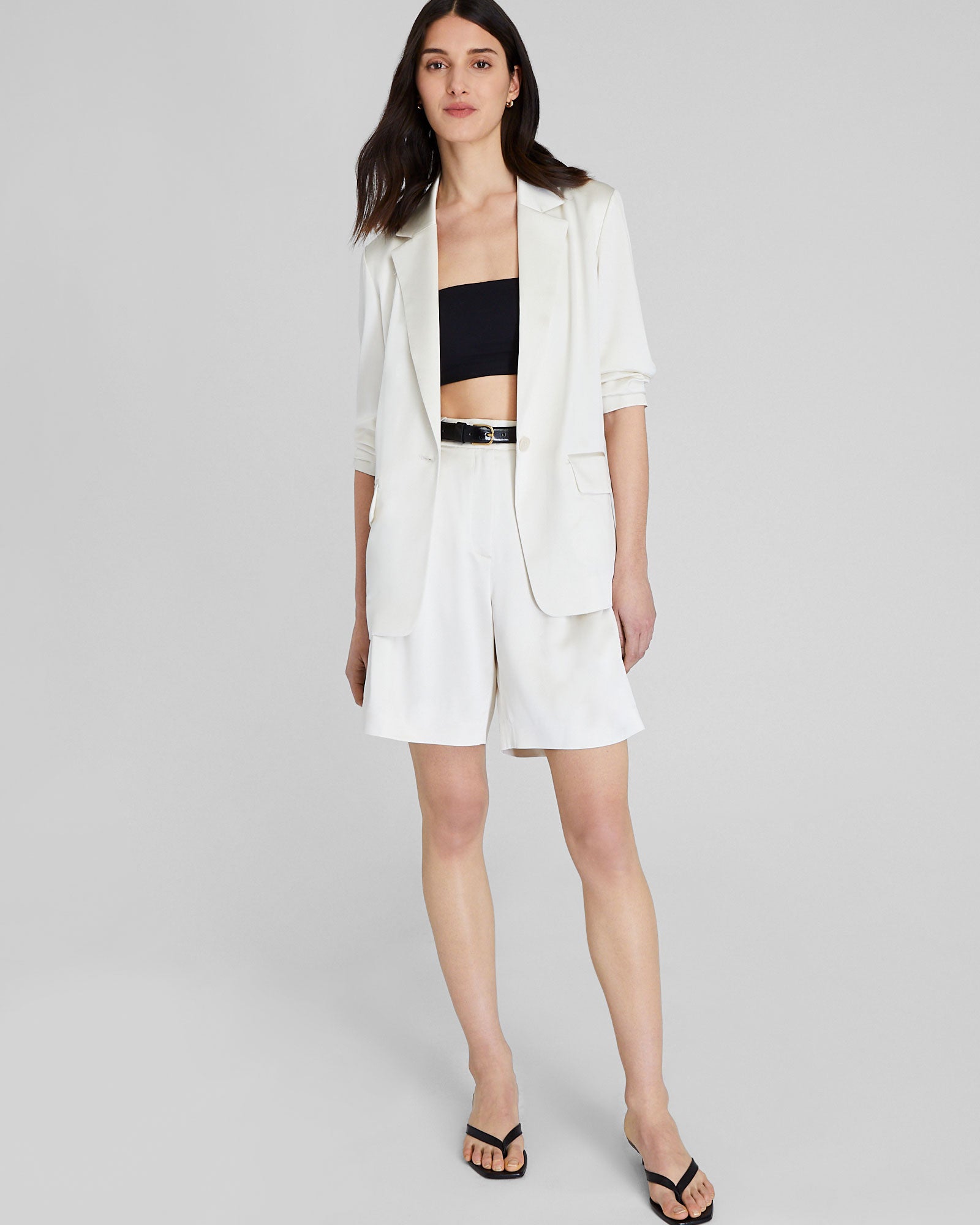 CLUB MONACO - Silk Charmeuse Relaxed Blazer - Off White