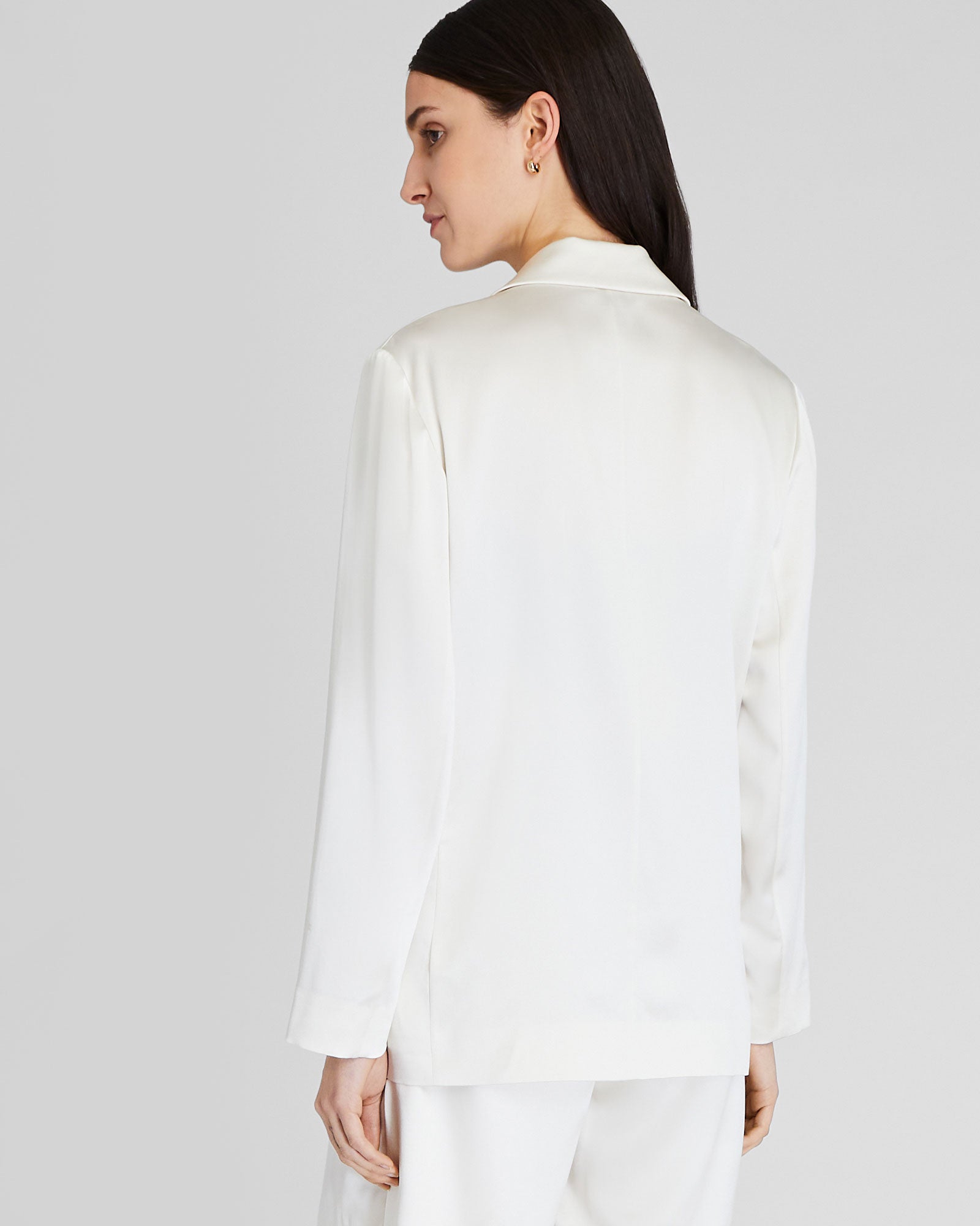 CLUB MONACO - Silk Charmeuse Relaxed Blazer - Off White