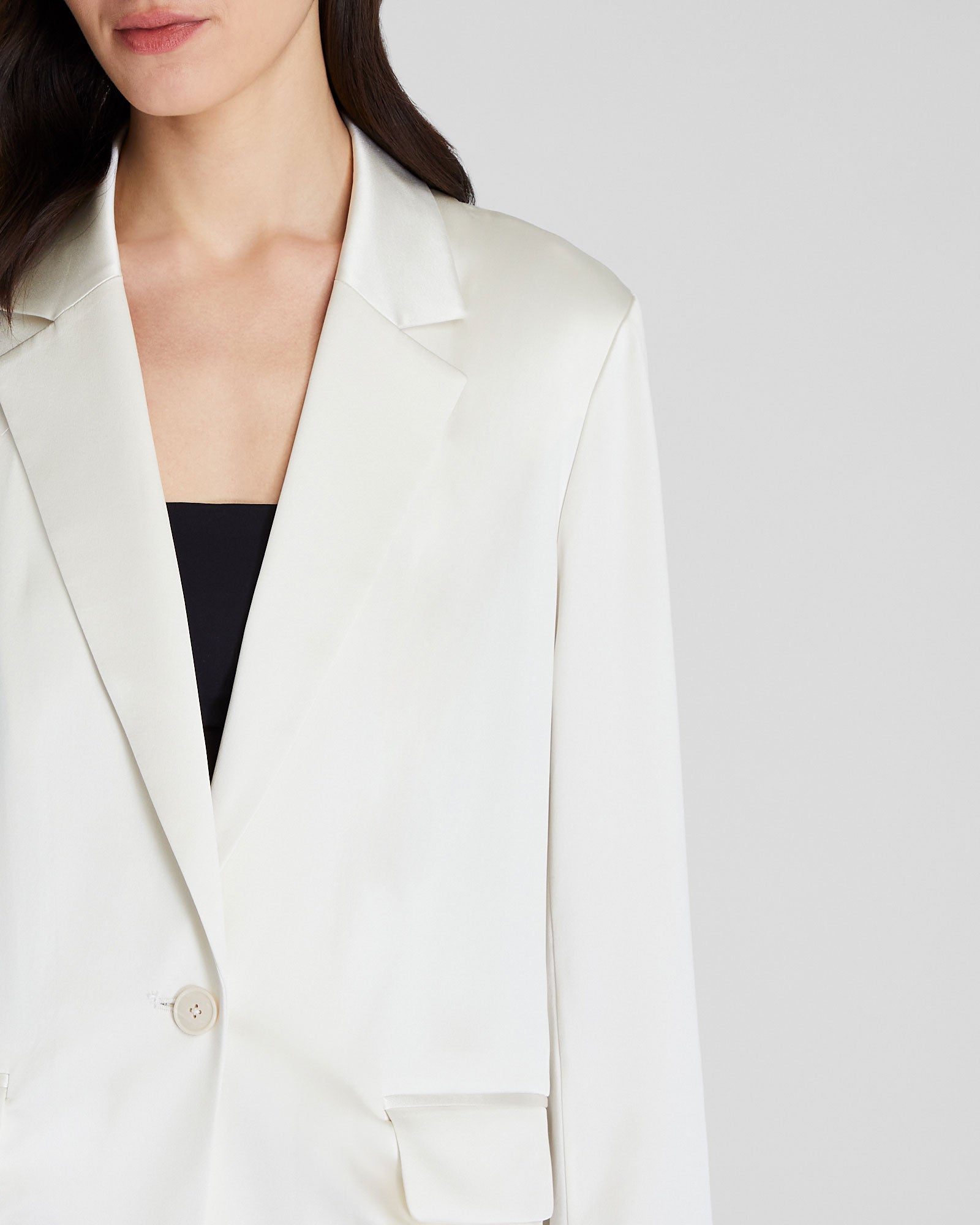 CLUB MONACO - Silk Charmeuse Relaxed Blazer - Off White