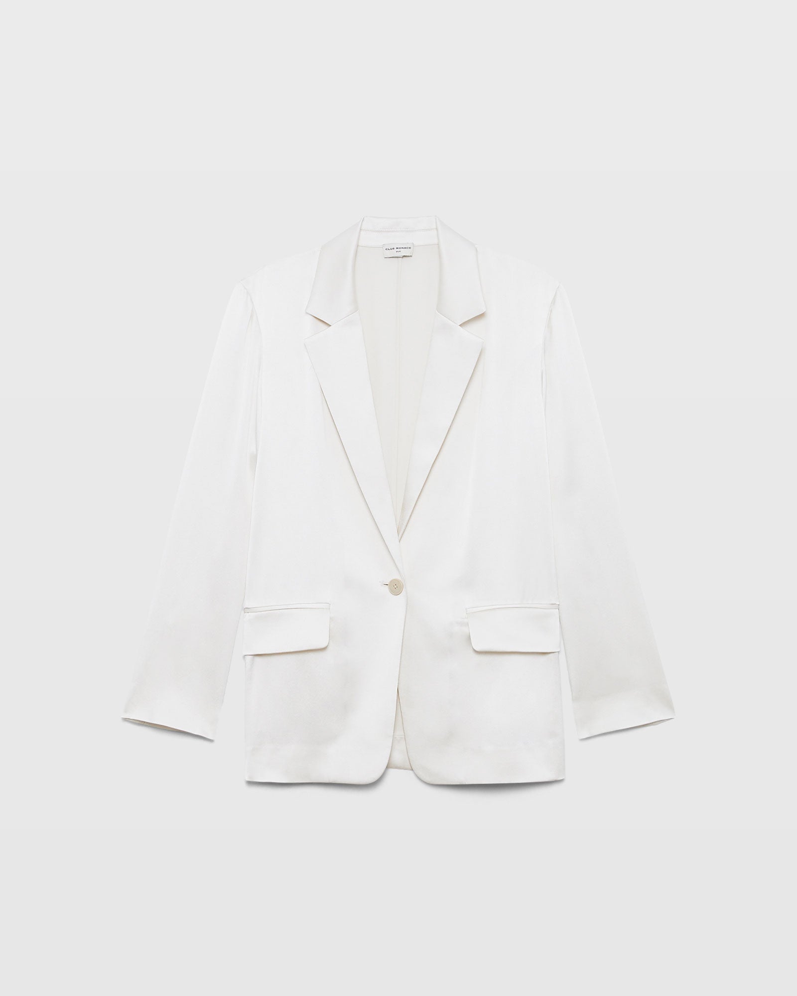 CLUB MONACO - Silk Charmeuse Relaxed Blazer - Off White