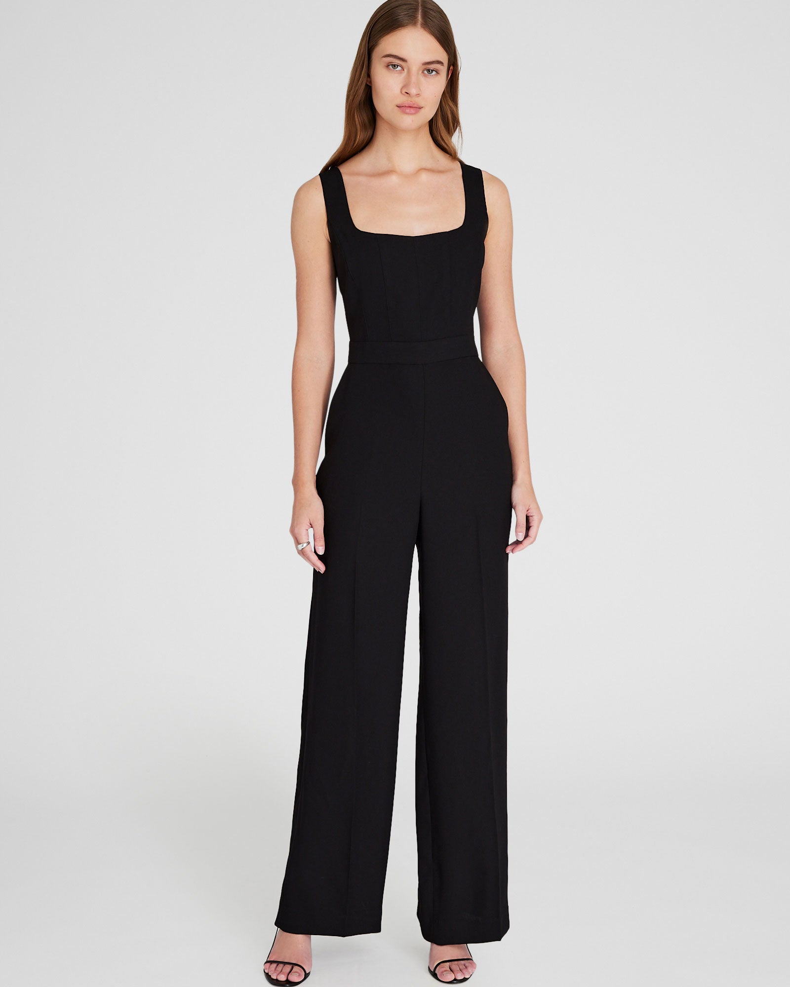 CLUB MONACO - Crepe Square-Neck Jumpsuit - Black