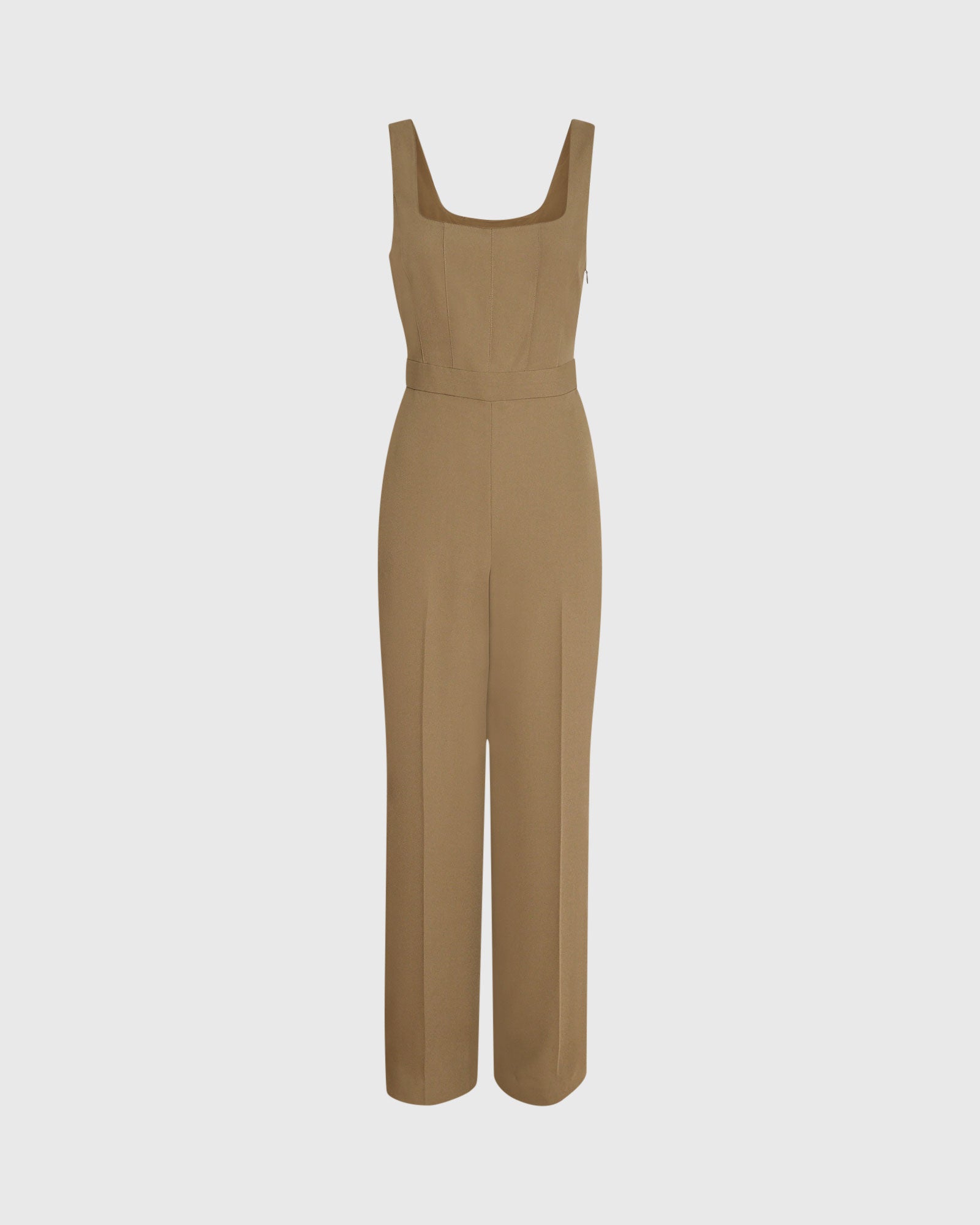 CLUB MONACO - Combinaison à col carré en crêpe - Noyau d'Olive
