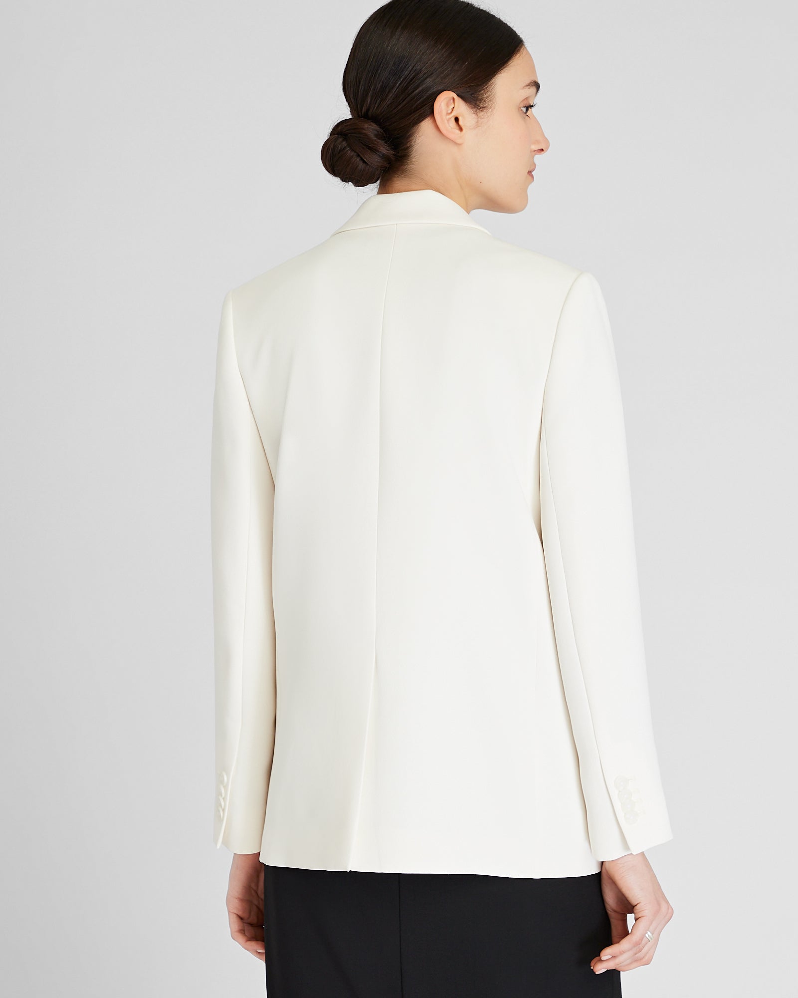 CLUB MONACO - Blazer décontracté en crêpe à boutonnage simple - Blanc Cassé