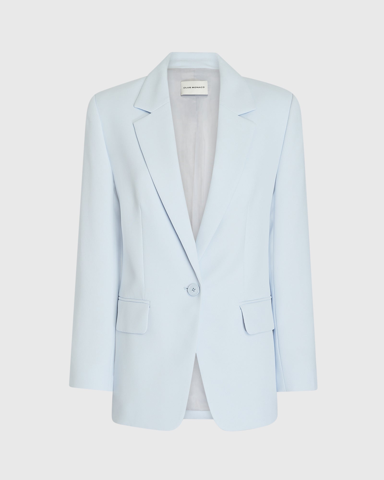CLUB MONACO - Relaxed Single-Breasted Crepe Blazer - Sky Light
