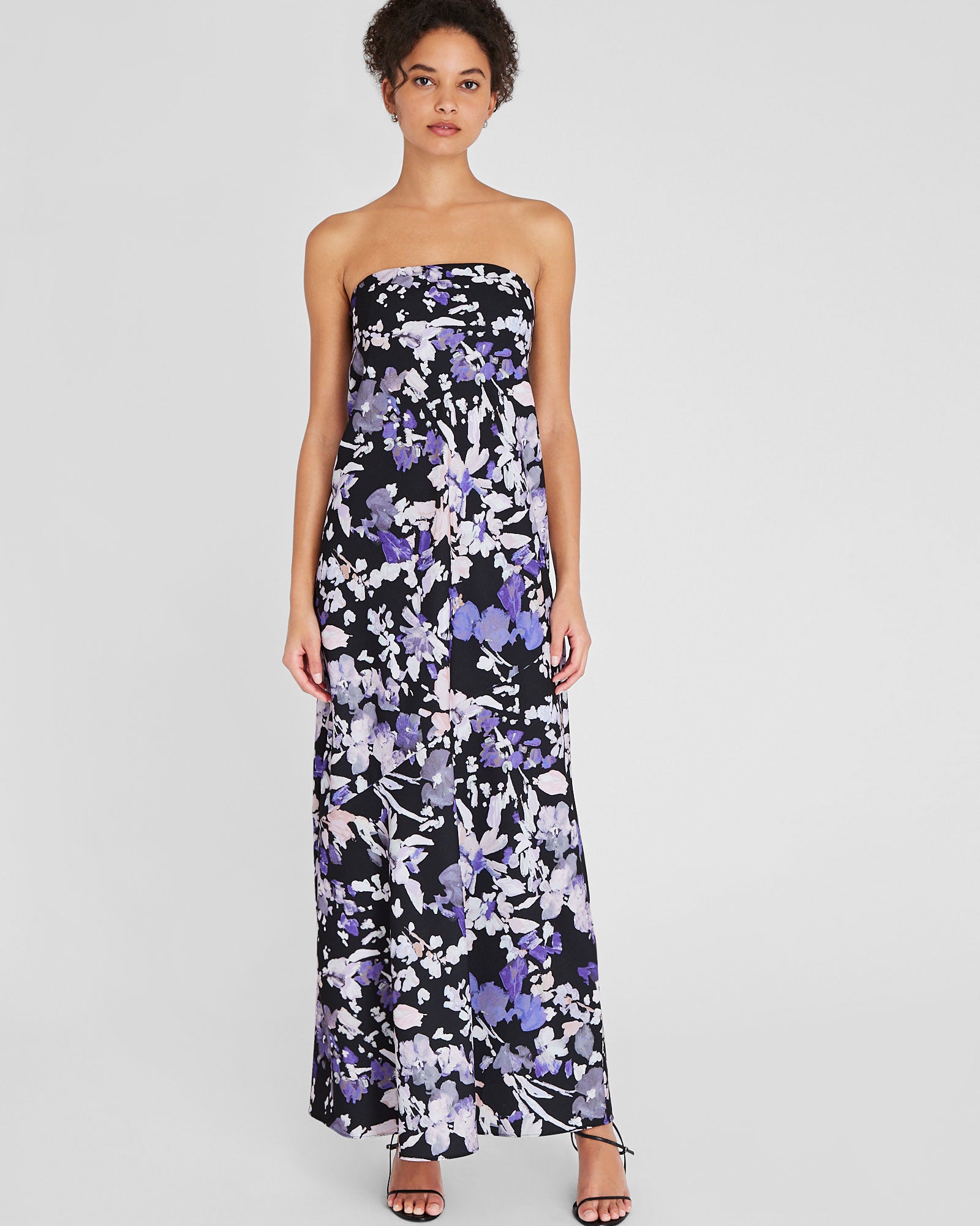 Club Monaco Strapless Printed Maxi Dress - Purple Mix Club Monaco Strapless Printed Maxi Dress - Purple Mix