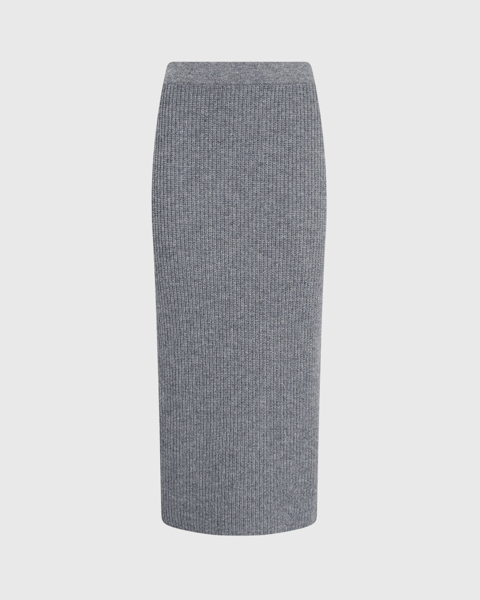 CLUB MONACO - Cashmere Ribbed Midi Skirt - Charcoal Heather