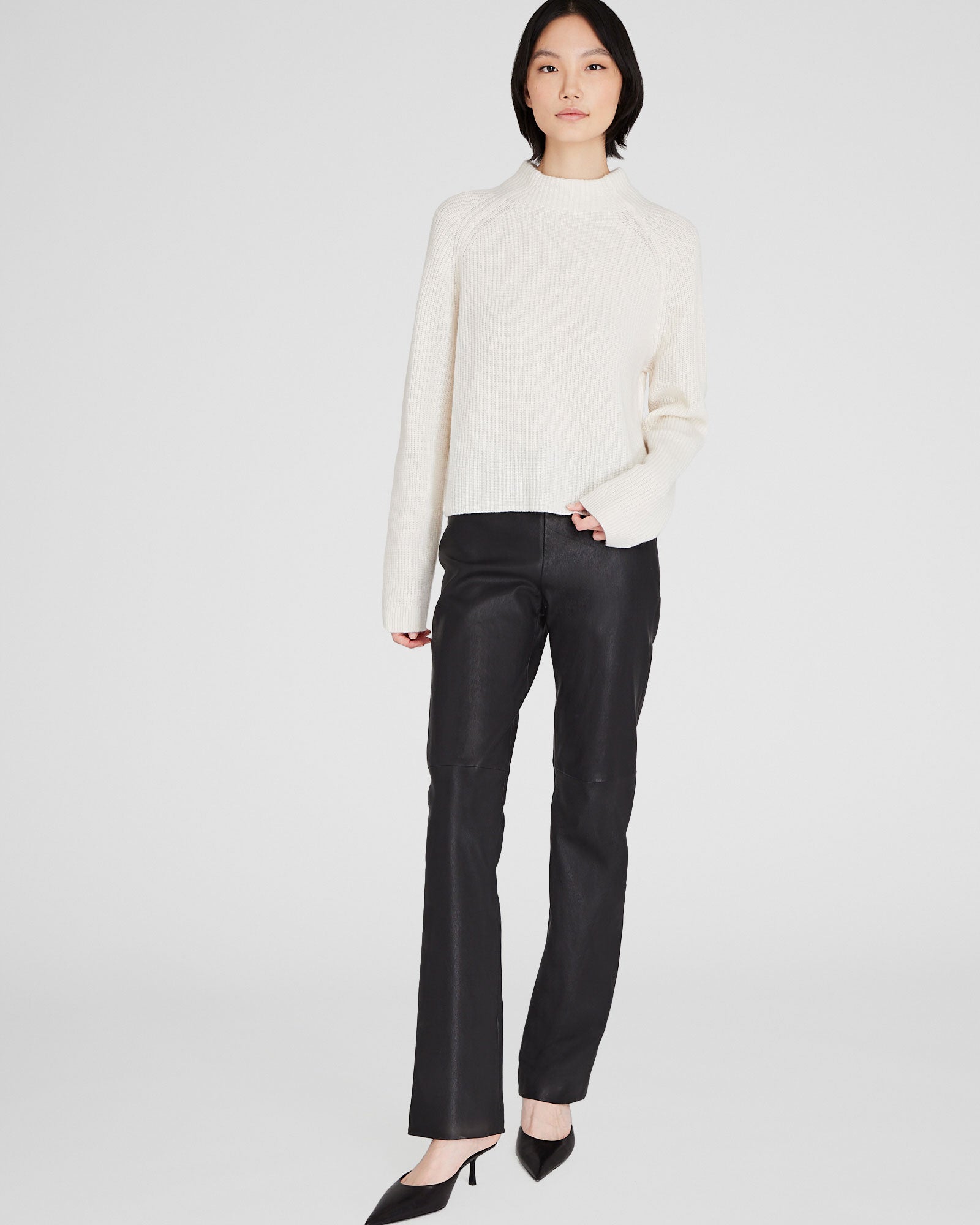 CLUB MONACO - Chandail court en cachemire - Ivoire