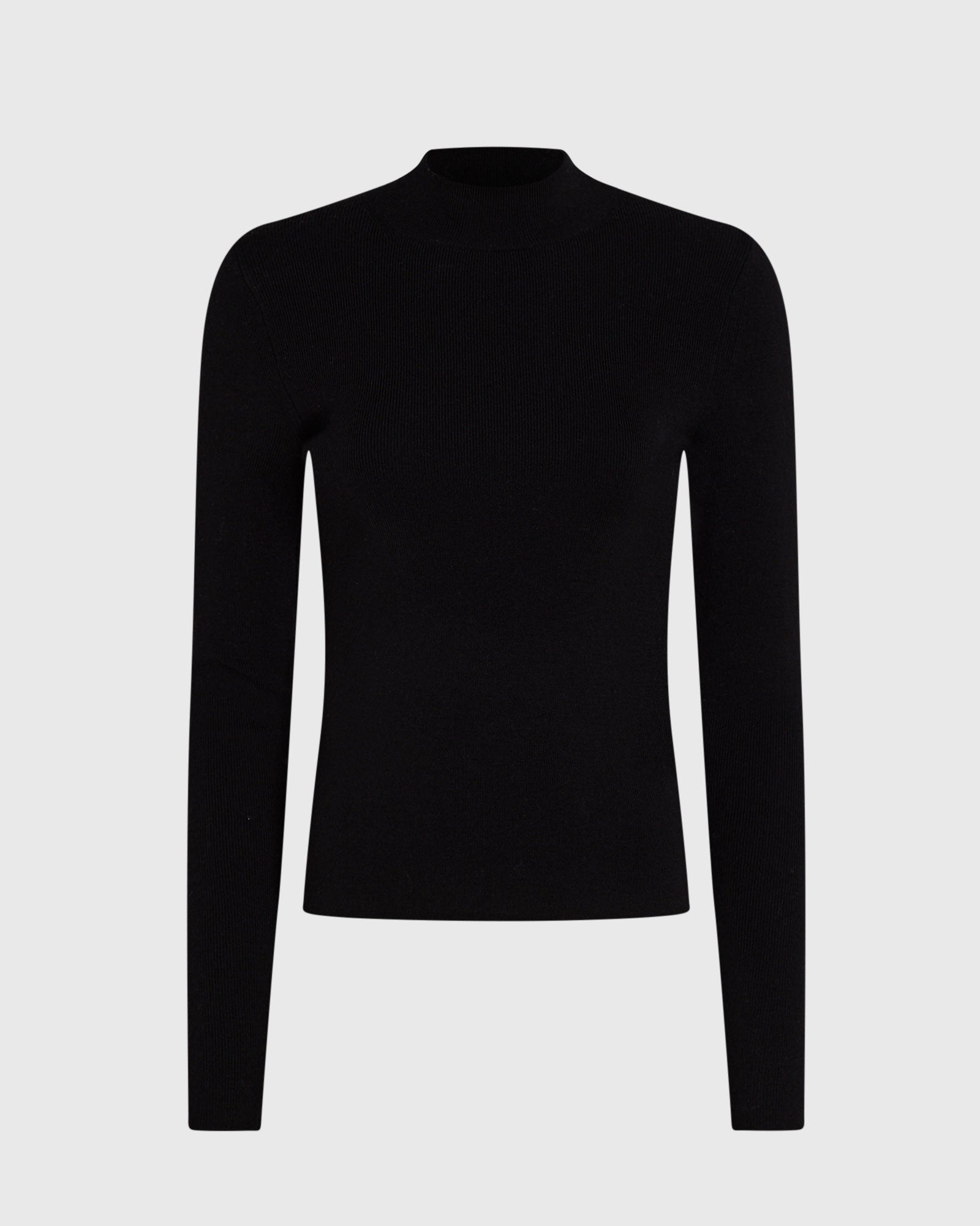 CLUB MONACO - Merino Rib Mockneck Sweater - Black