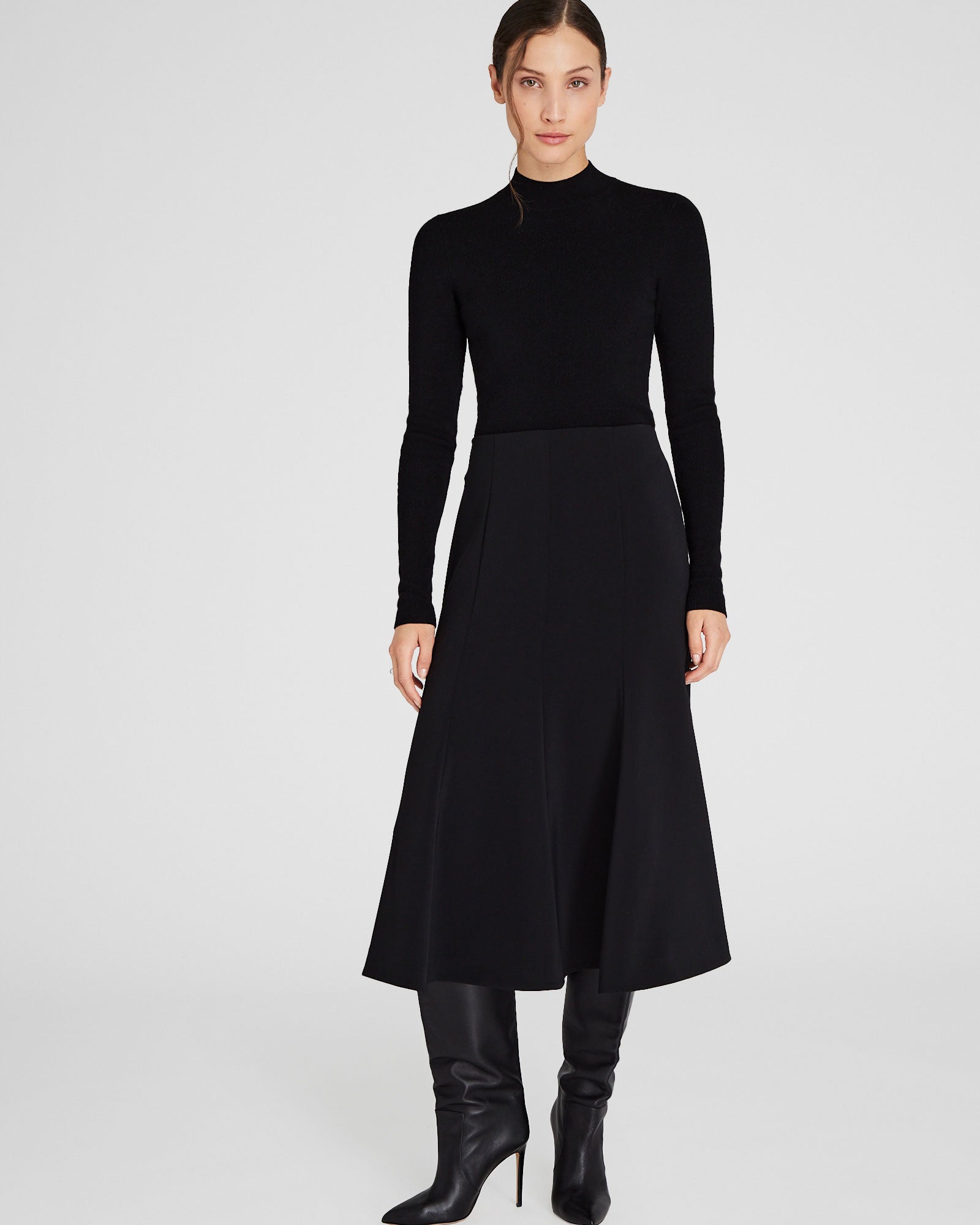 CLUB MONACO - Merino Rib Mockneck Sweater - Black