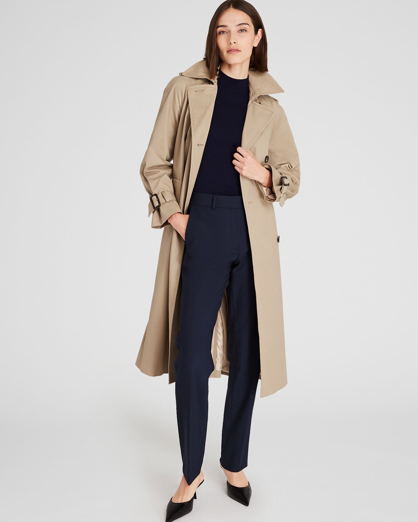 CLUB MONACO - Merino Rib Mockneck Sweater - Navy