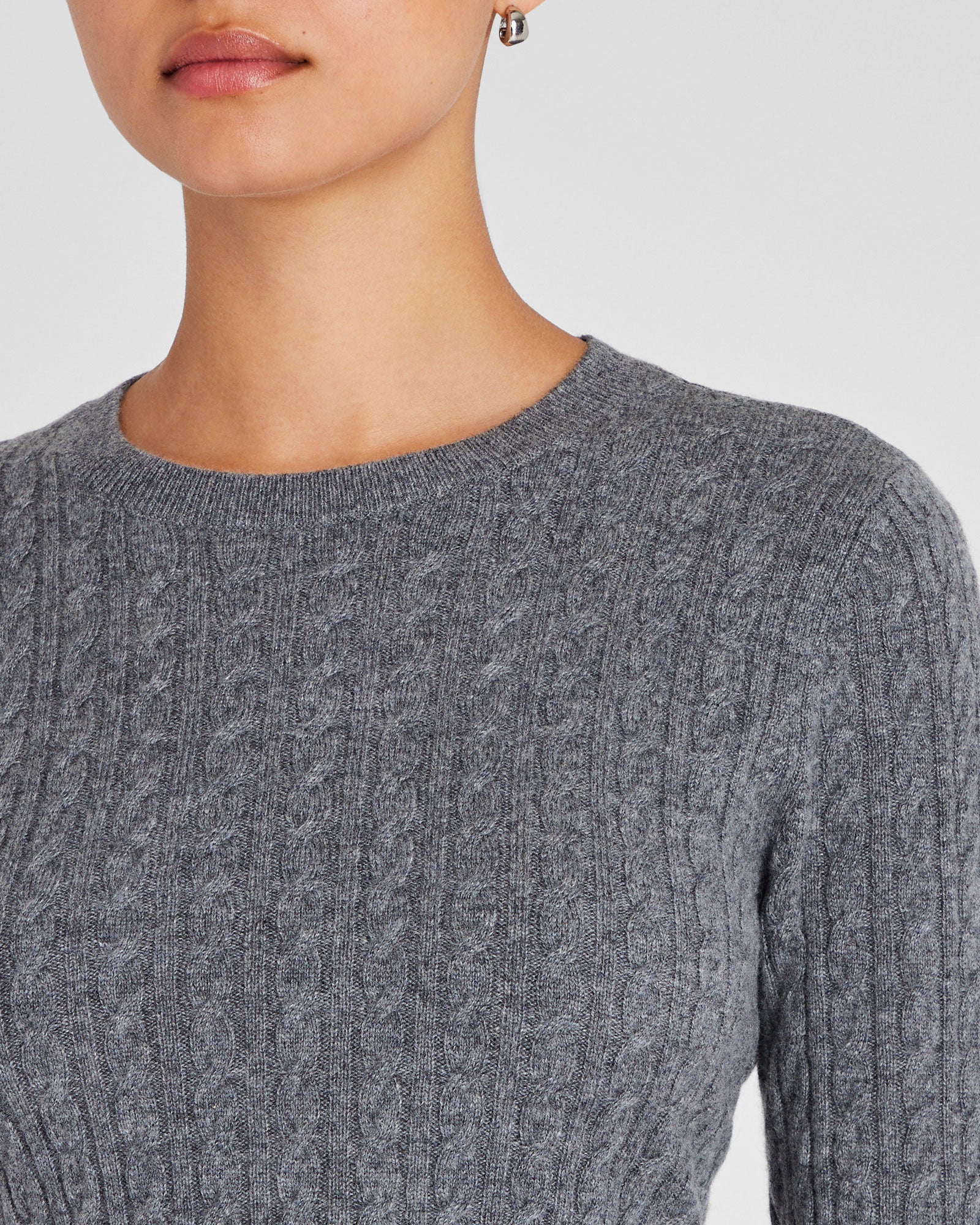 CLUB MONACO - Chandail en cachemire manche longue - Gris Chiné Moyen