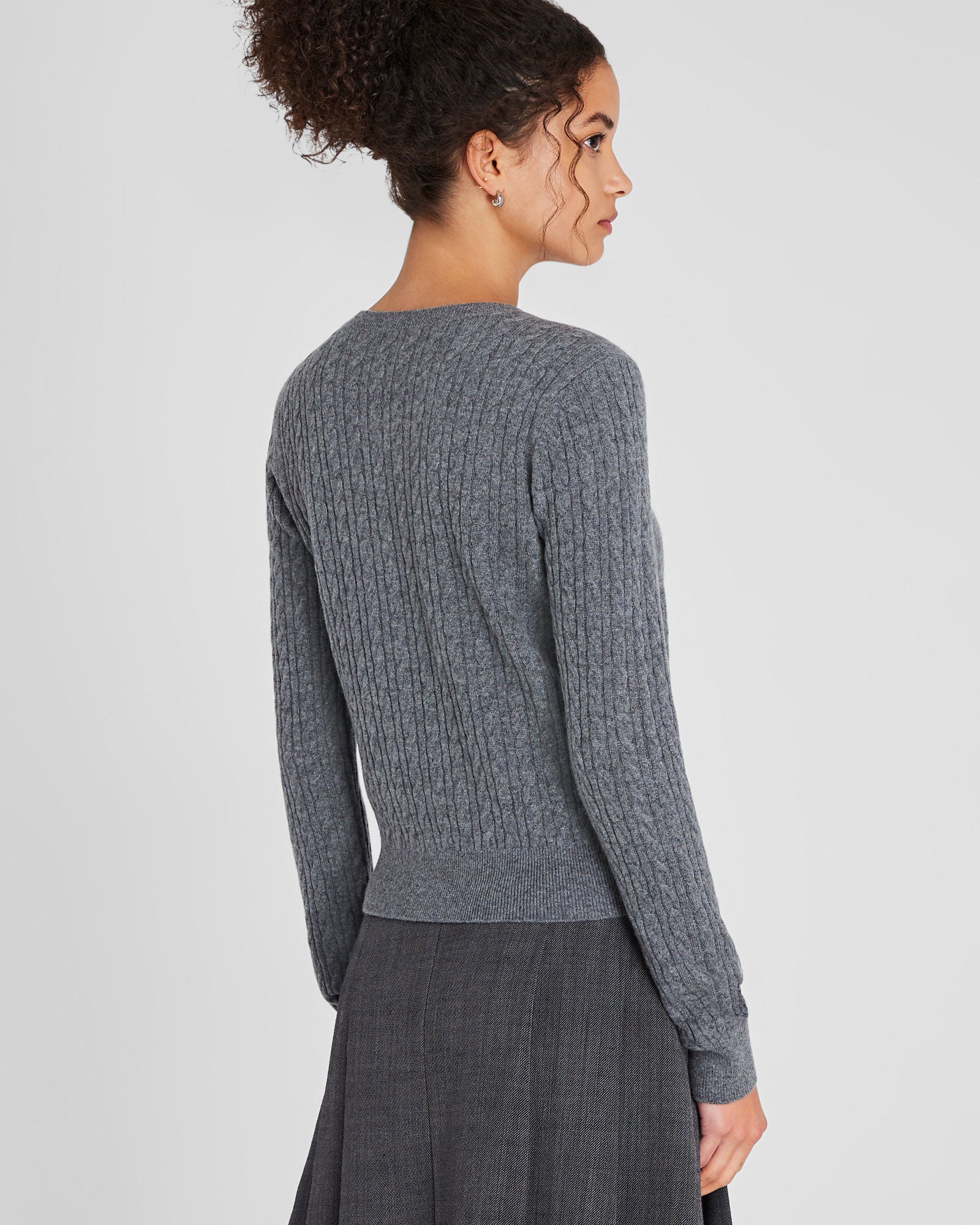 CLUB MONACO - Chandail en cachemire manche longue - Gris Chiné Moyen