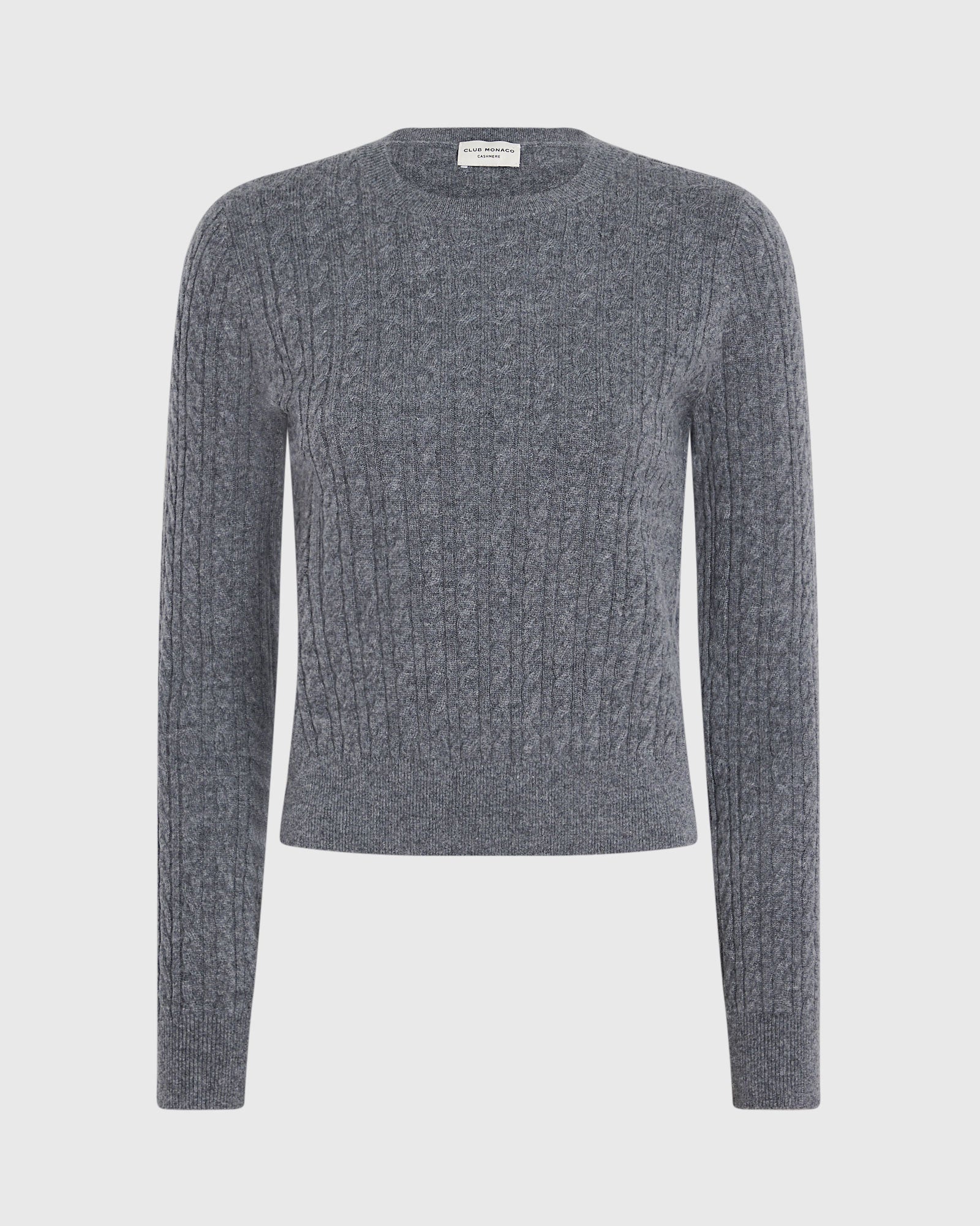 CLUB MONACO - Chandail en cachemire manche longue - Gris Chiné Moyen