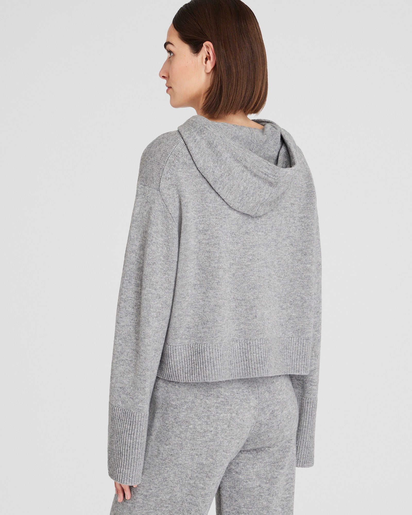 CLUB MONACO - Relaxed Wool and Cashmere Knit Hoodie - Medium Heather Grey
