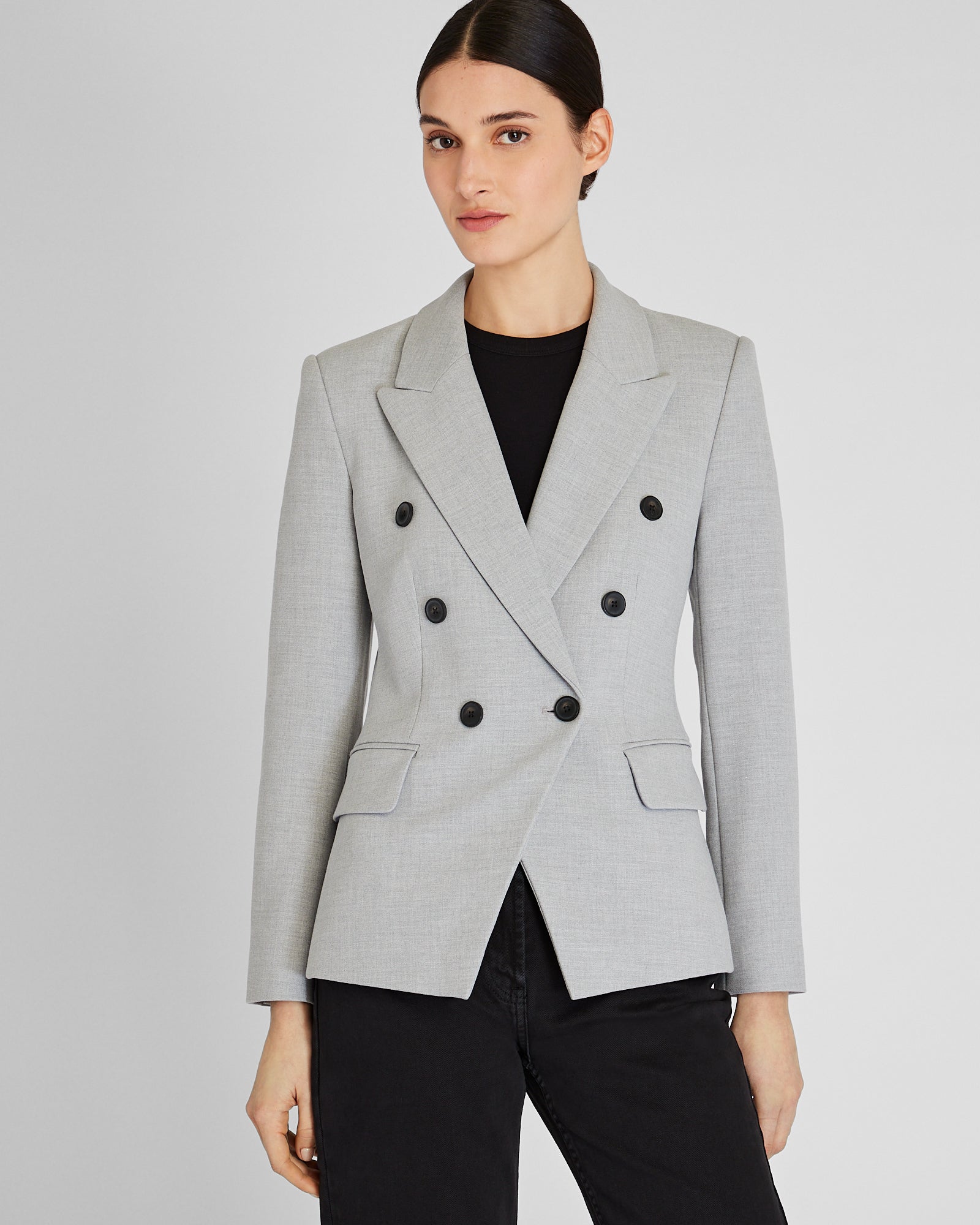 CLUB MONACO - Double-Breasted Cutaway Blazer - Light Grey