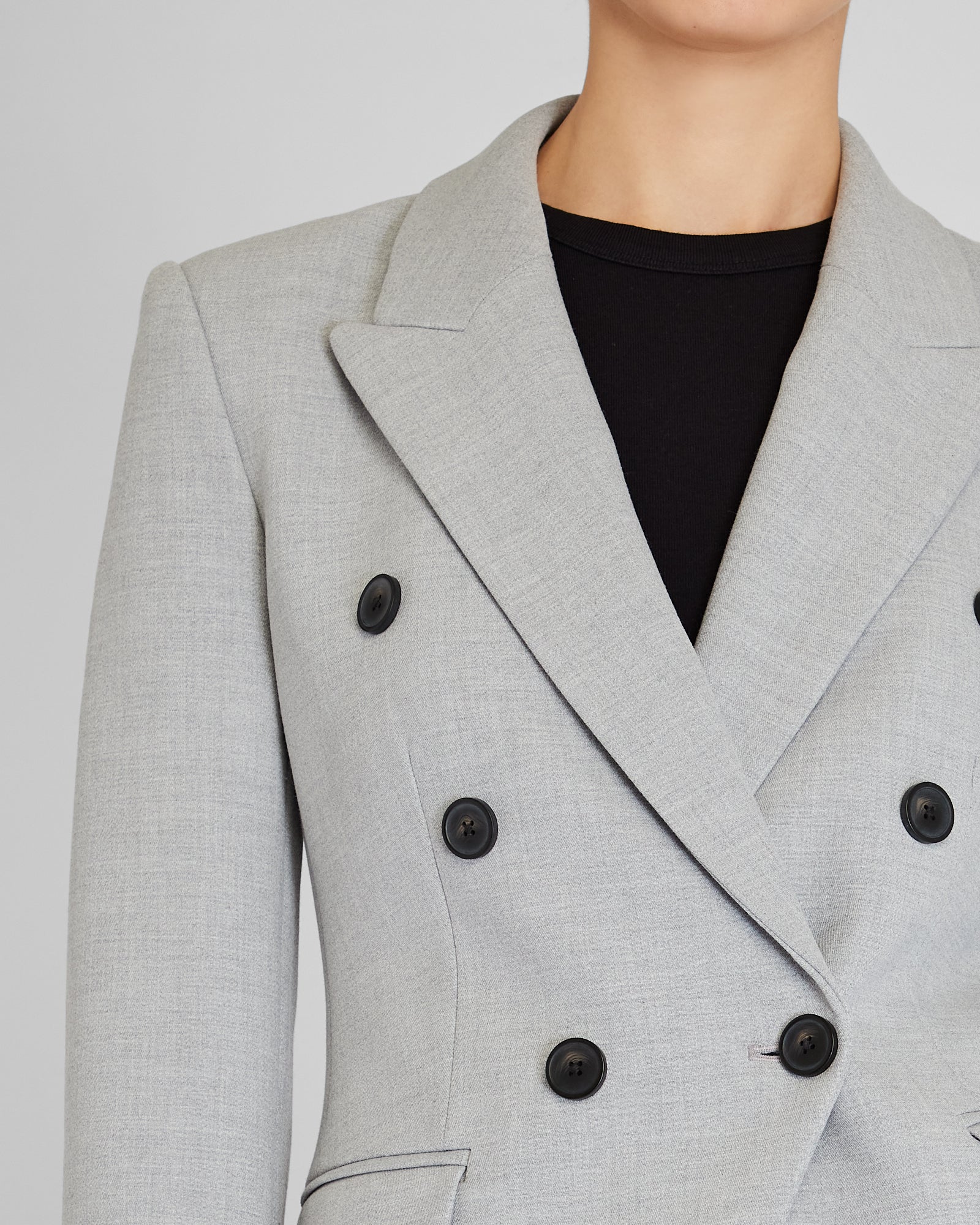 CLUB MONACO - Double-Breasted Cutaway Blazer - Light Grey