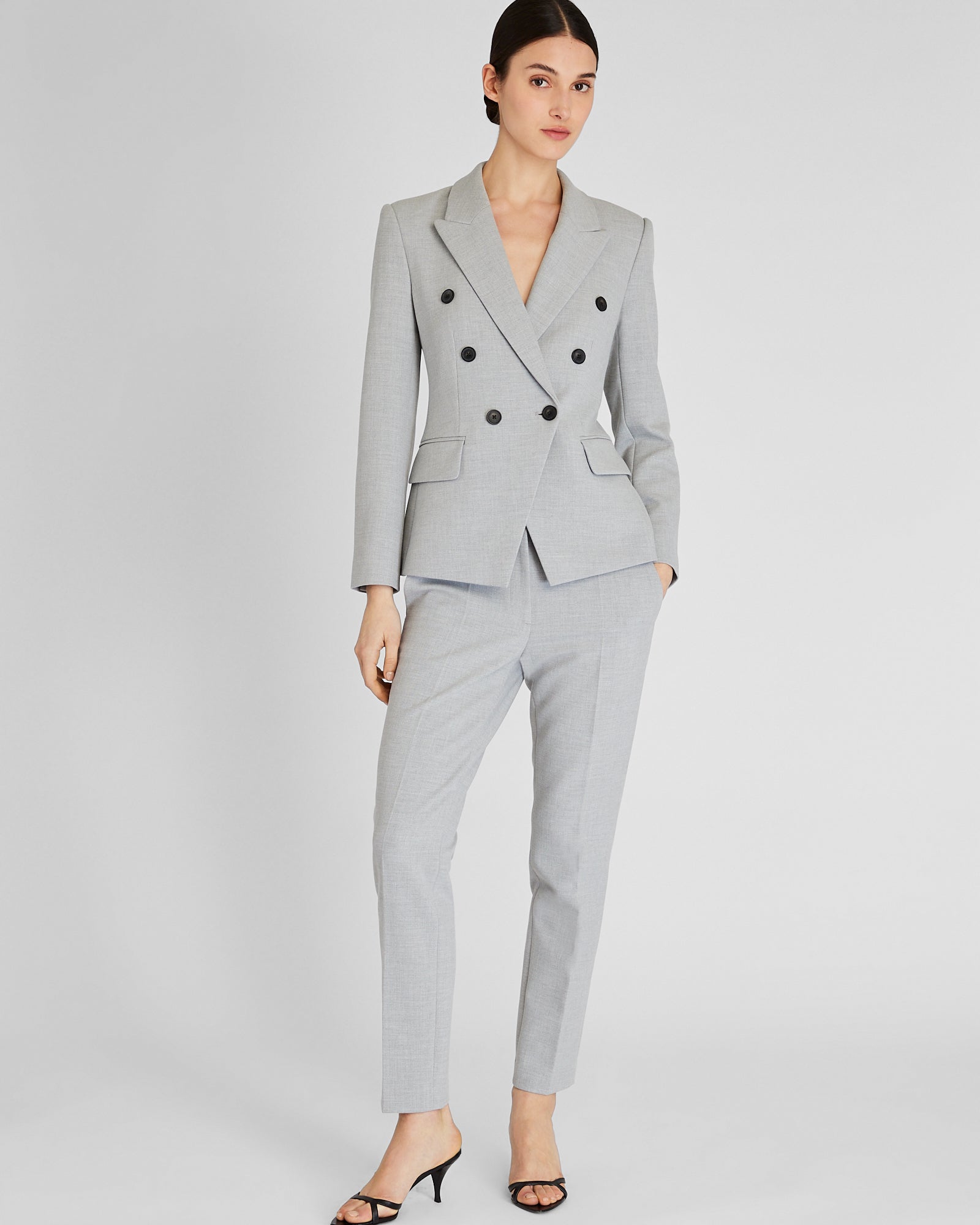 CLUB MONACO - Double-Breasted Cutaway Blazer - Light Grey