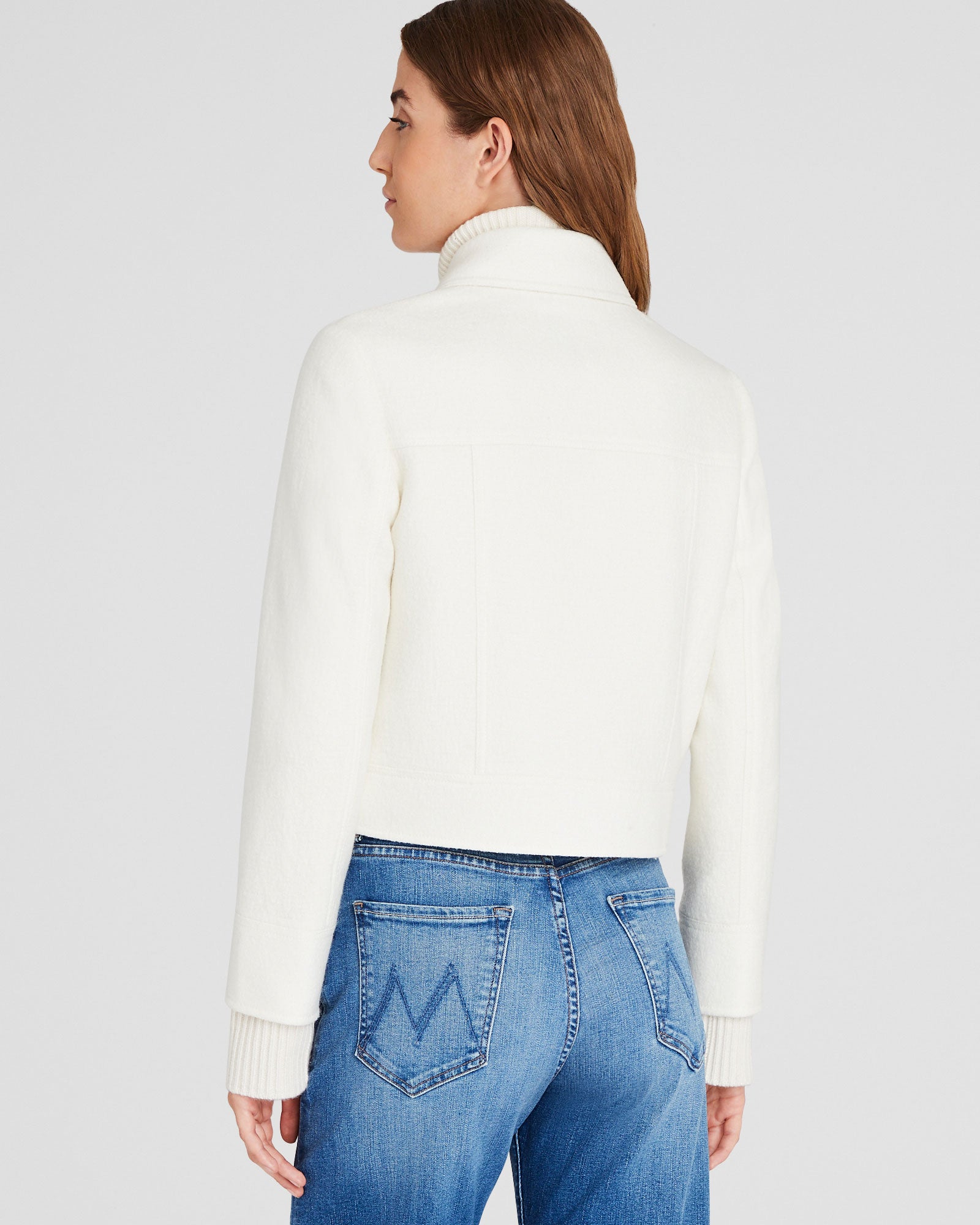 CLUB MONACO - Veste utilitaire courte en laine - Blanc Cassé
