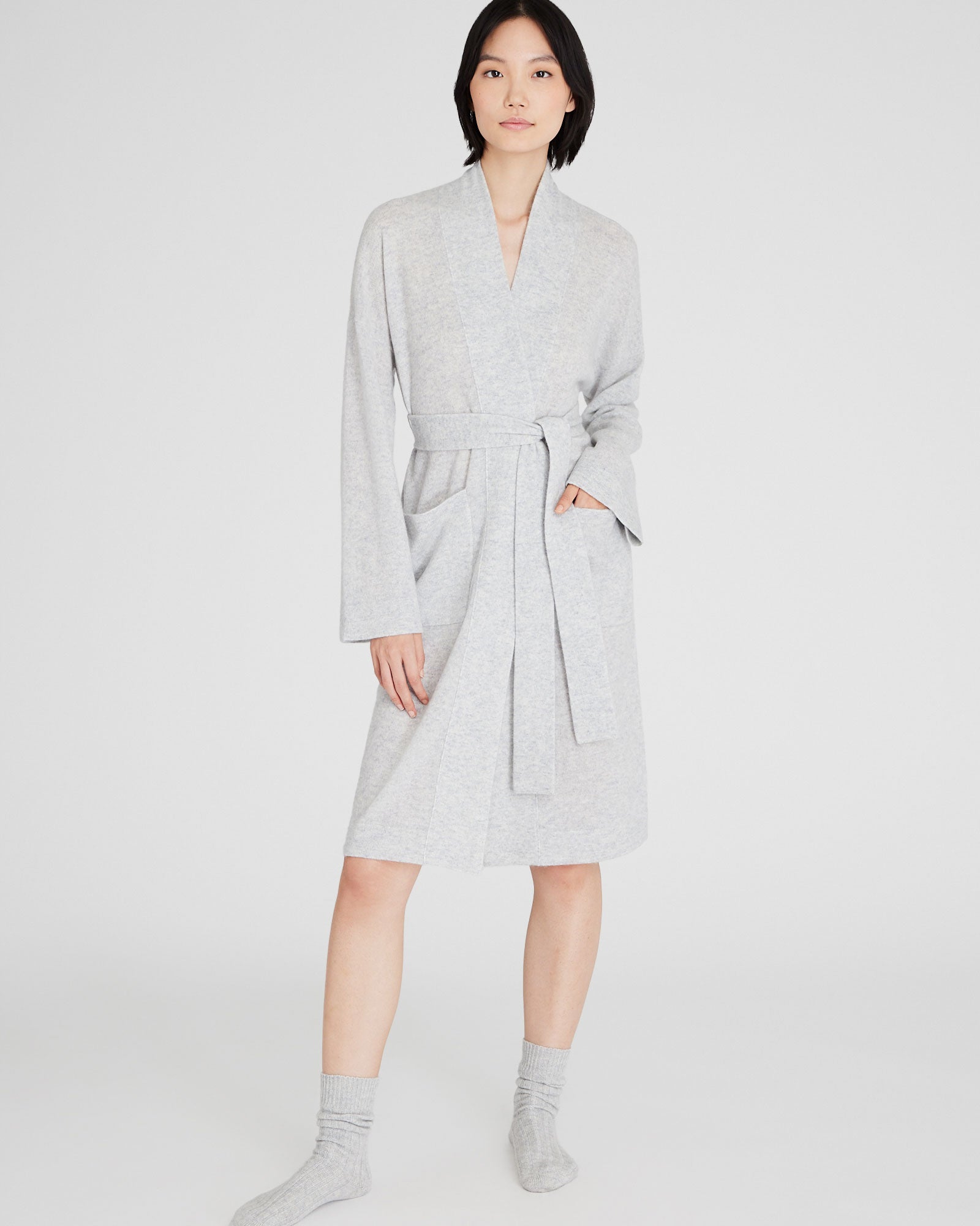 CLUB MONACO - Cashmere Robe - Light Heather Grey