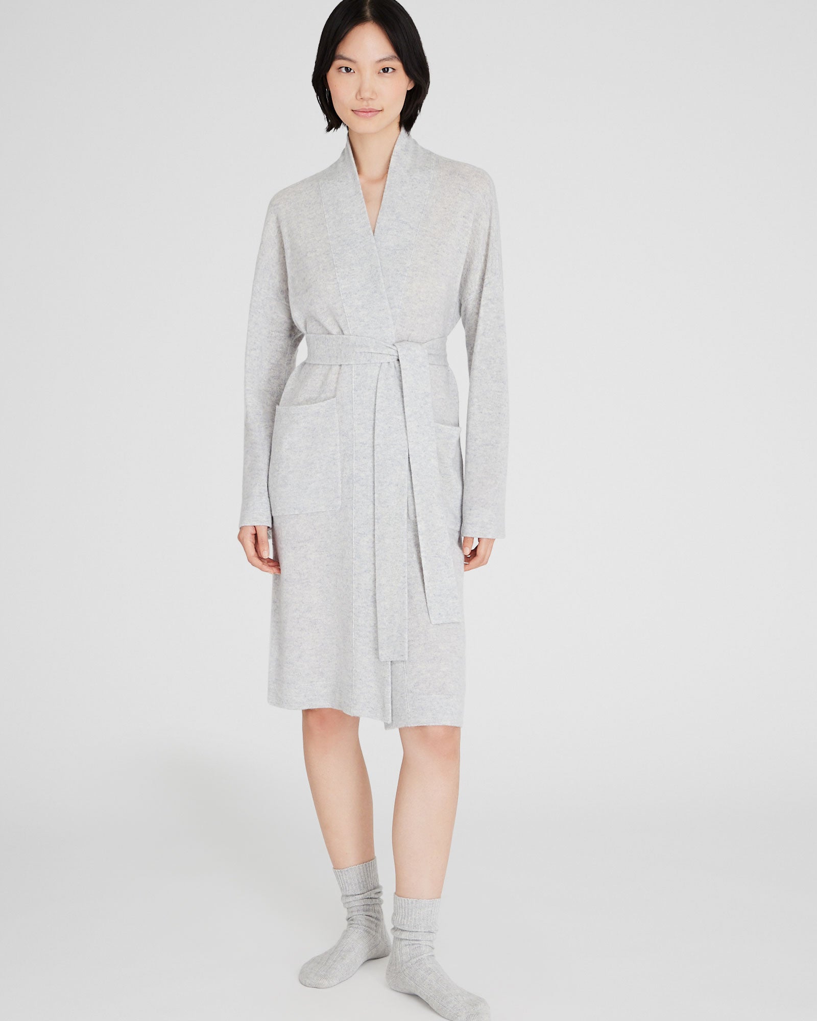 CLUB MONACO - Cashmere Robe - Light Heather Grey