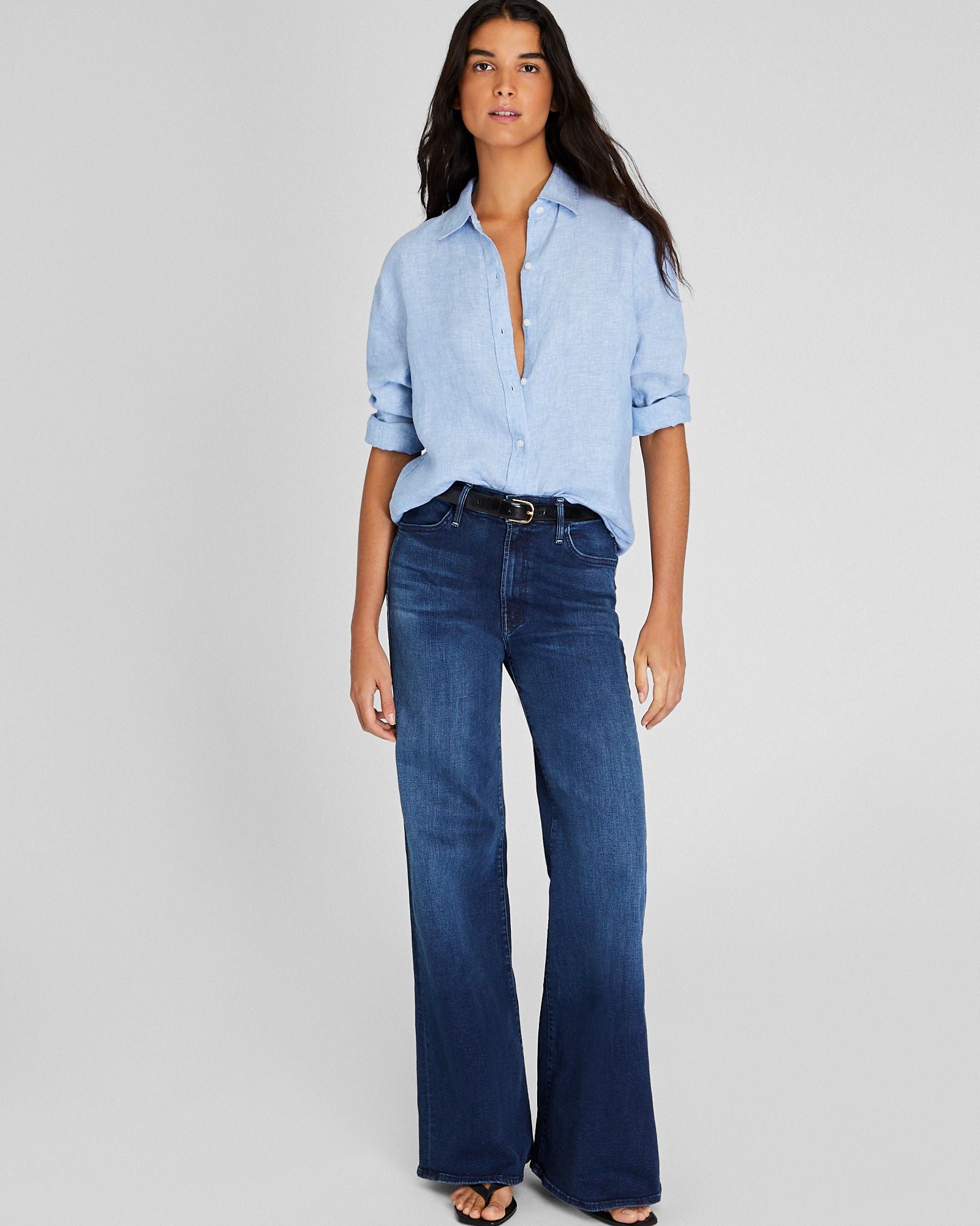 CLUB MONACO - MOTHER The Hustler Roller Sneak Jeans - Bleu moyen