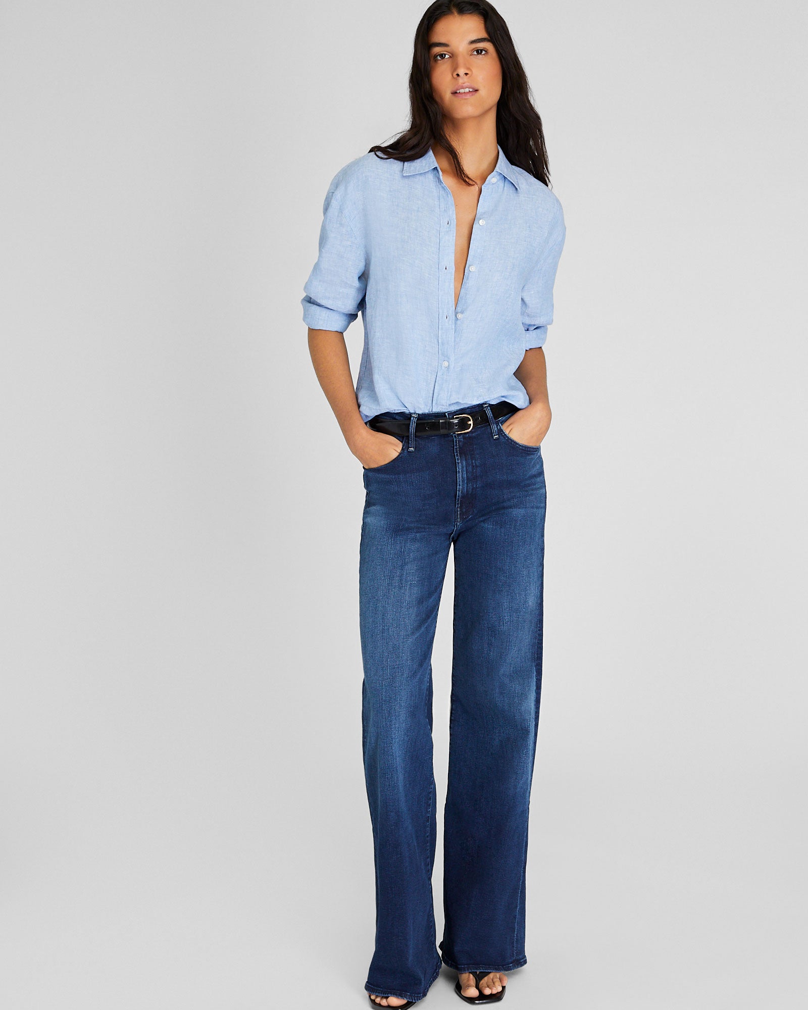 CLUB MONACO - MOTHER The Hustler Roller Sneak Jeans - Bleu moyen