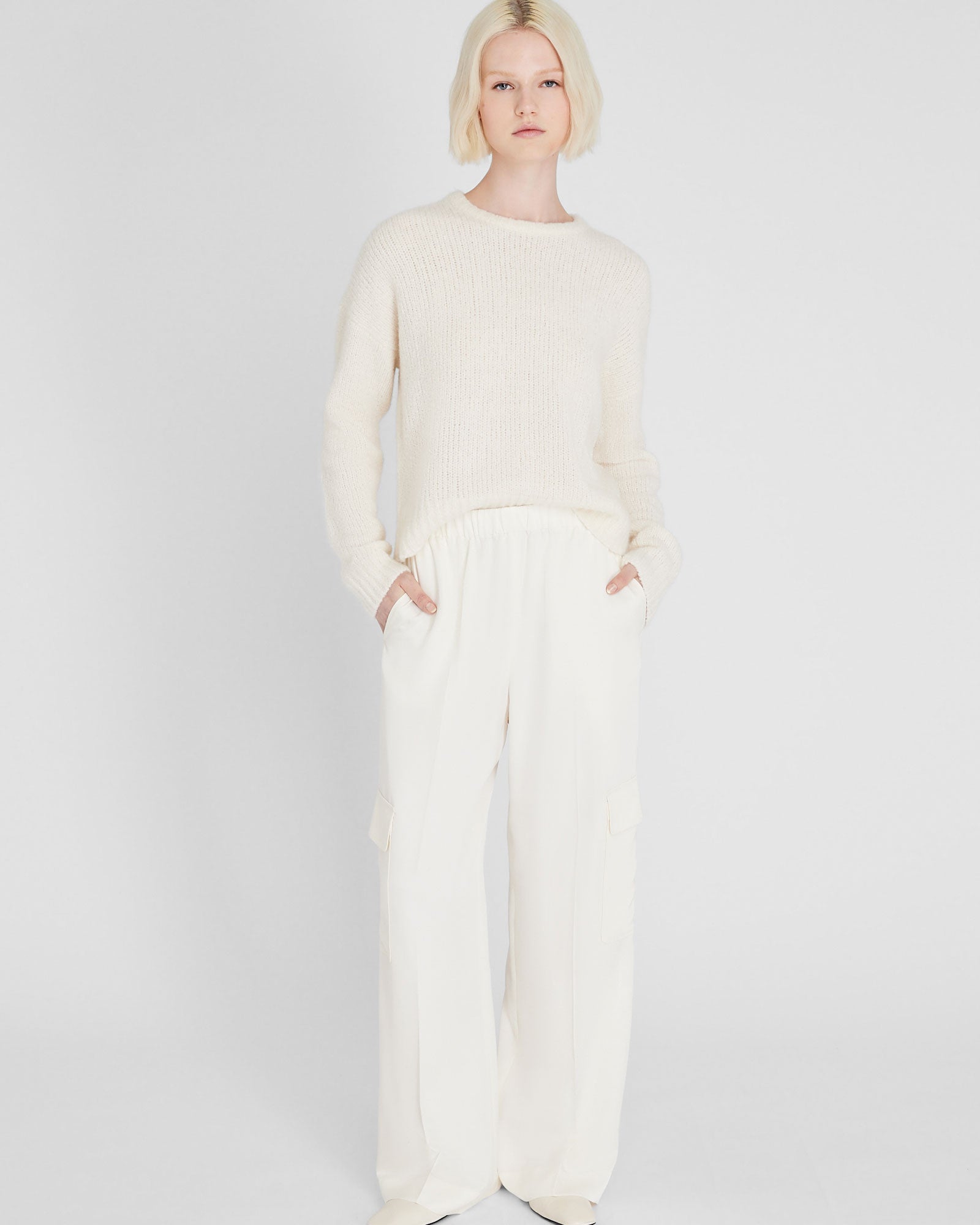 CLUB MONACO - Silk Cargo Pant - Off White
