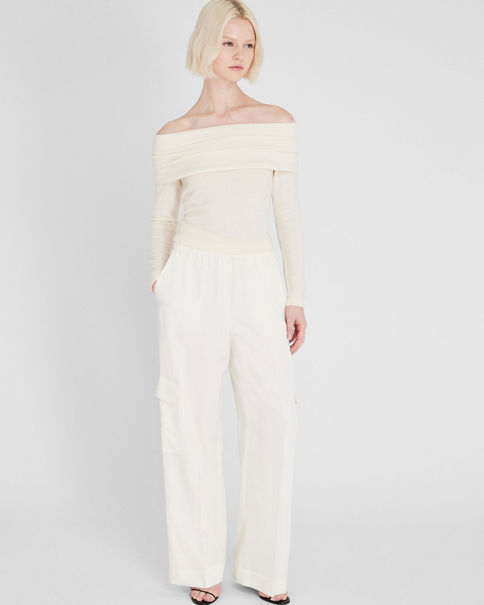 CLUB MONACO - Silk Cargo Pant - Off White